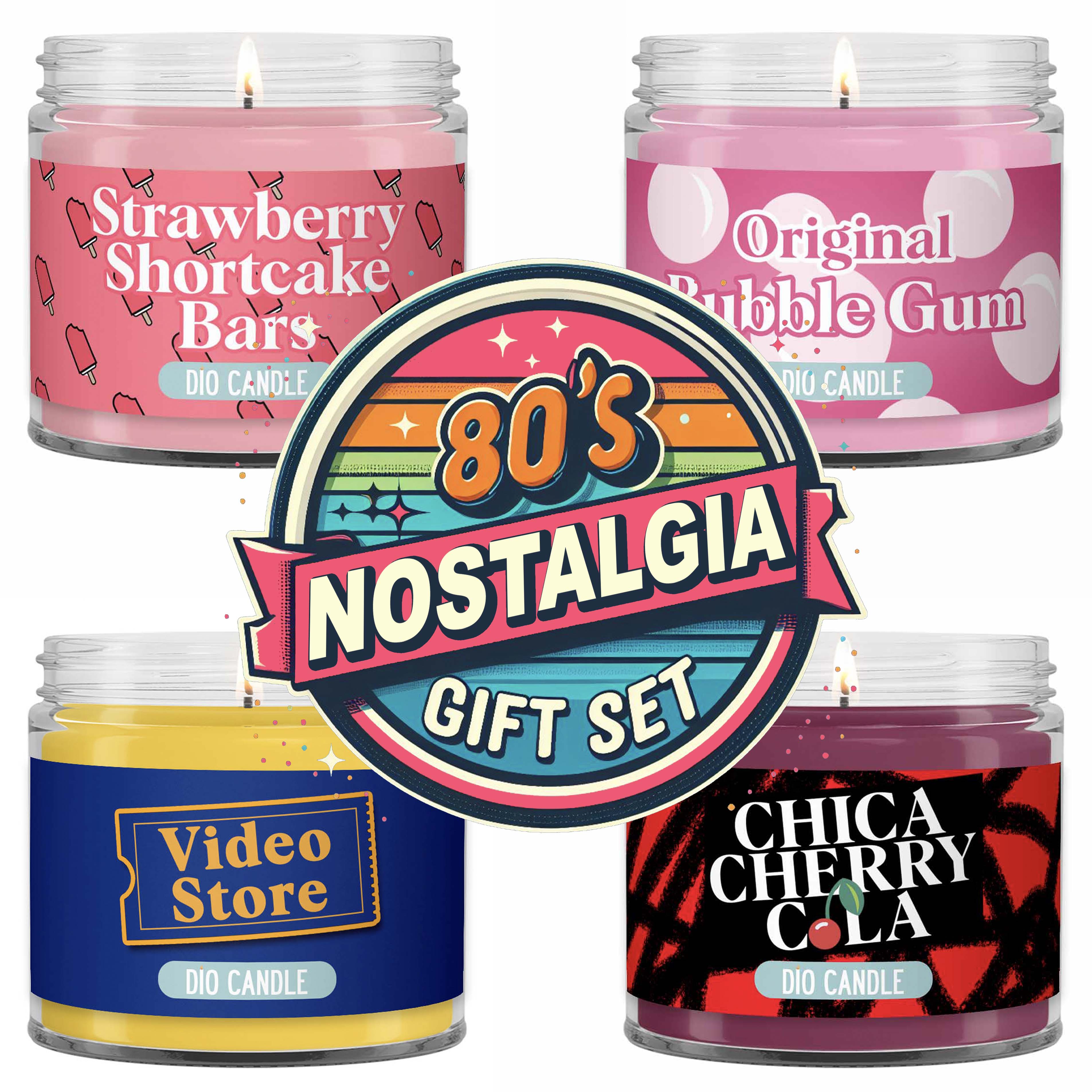 80's Nostalgia 4 Candles Gift Set