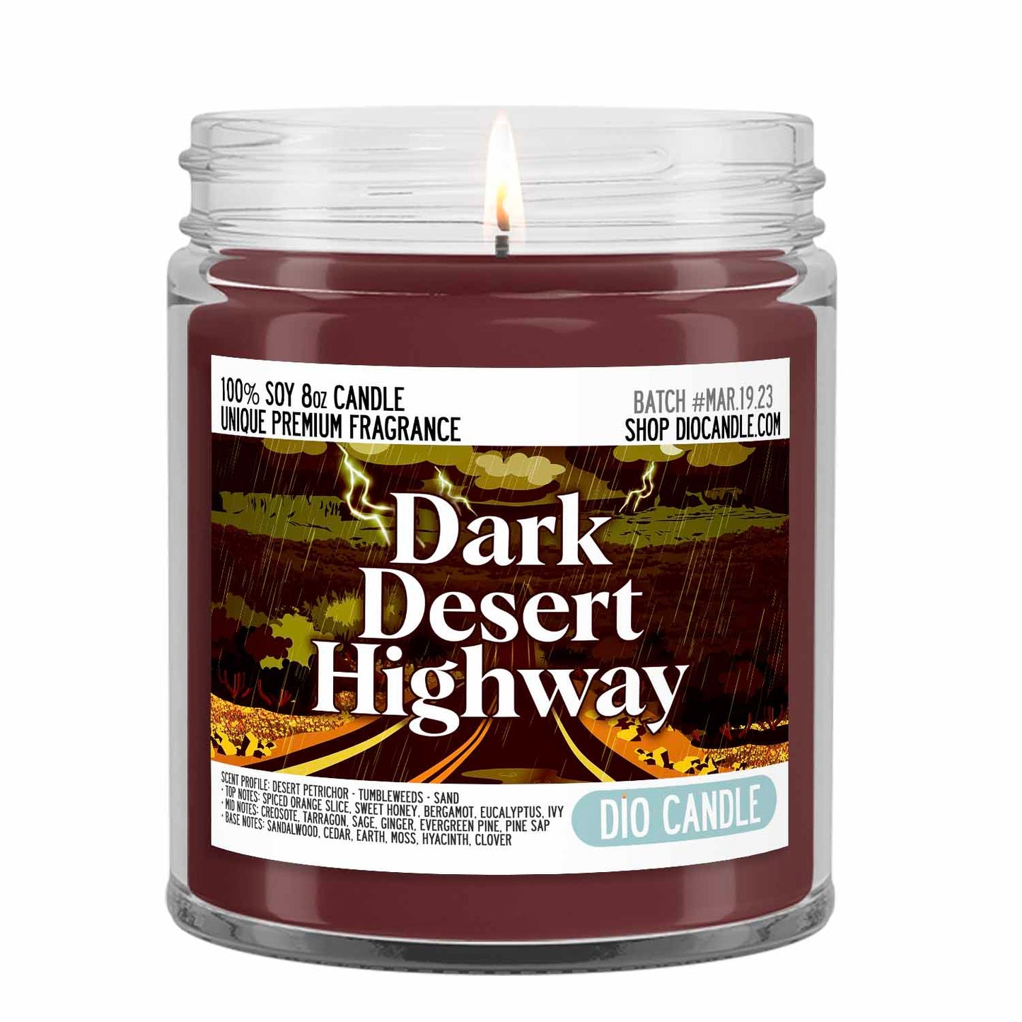 Dark Desert Highway Candle