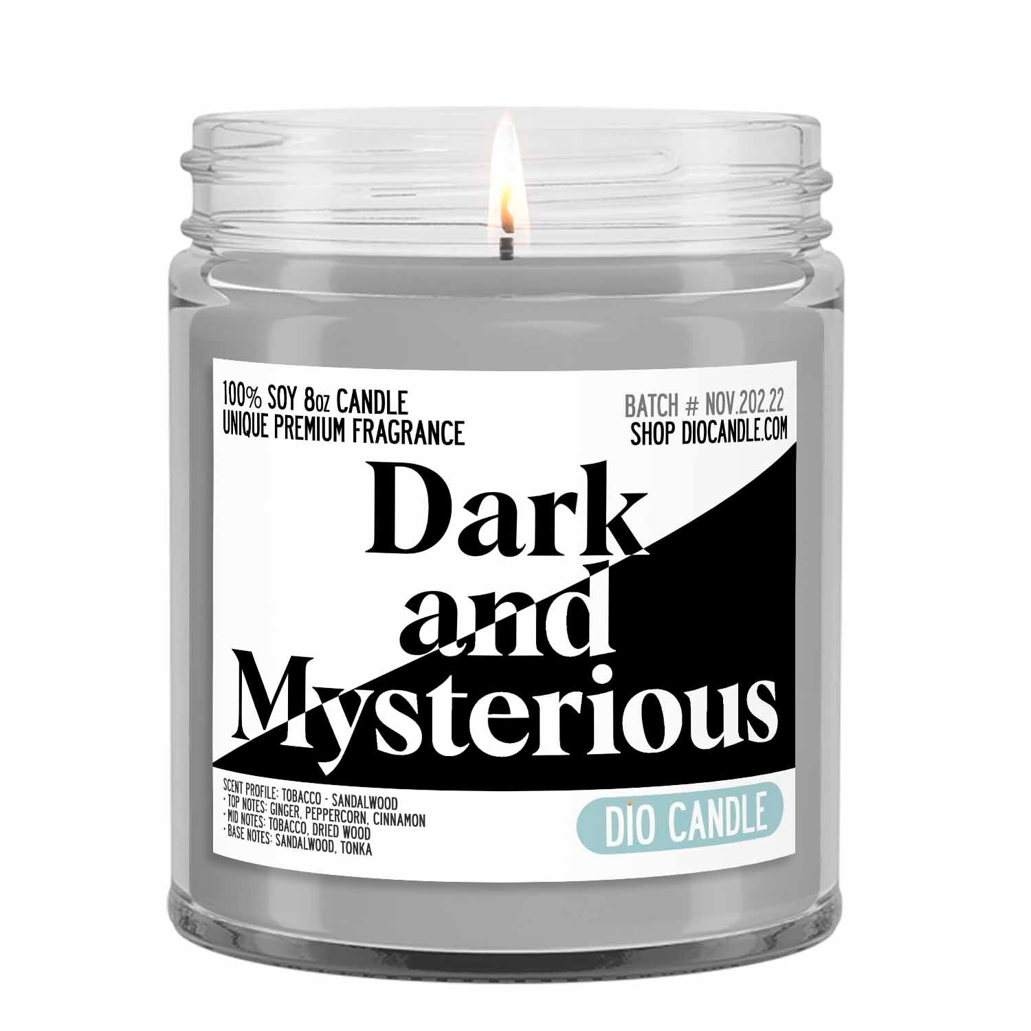 Dark Mysterious Candle - Tobacco - Sandalwood - Cologne Scented