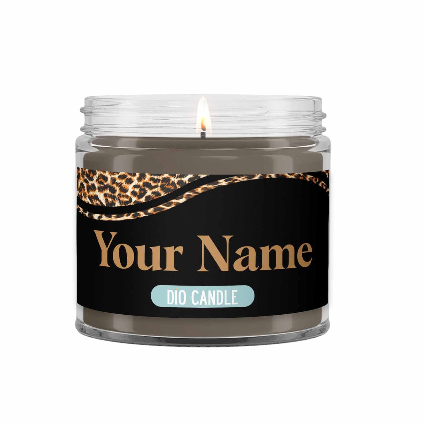 Personalized Leopard Candle