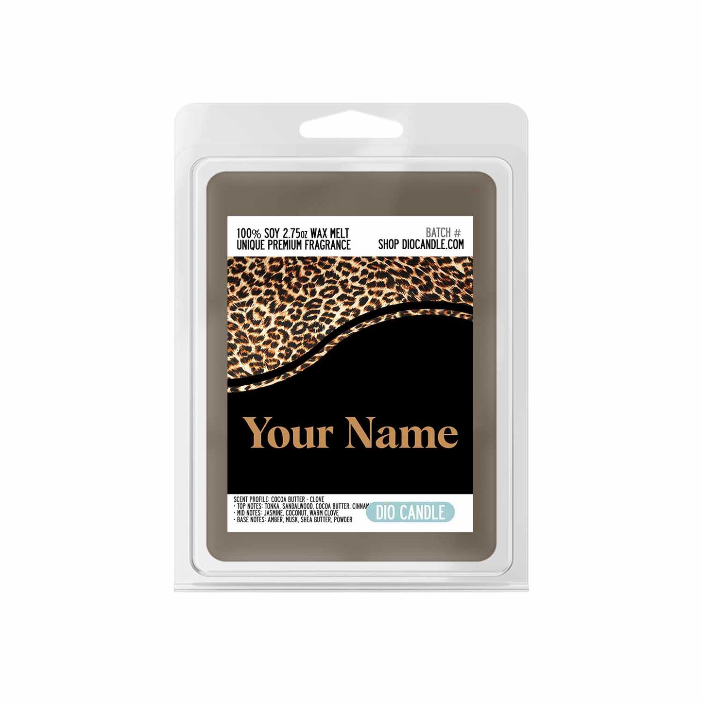 Personalized Leopard Candle