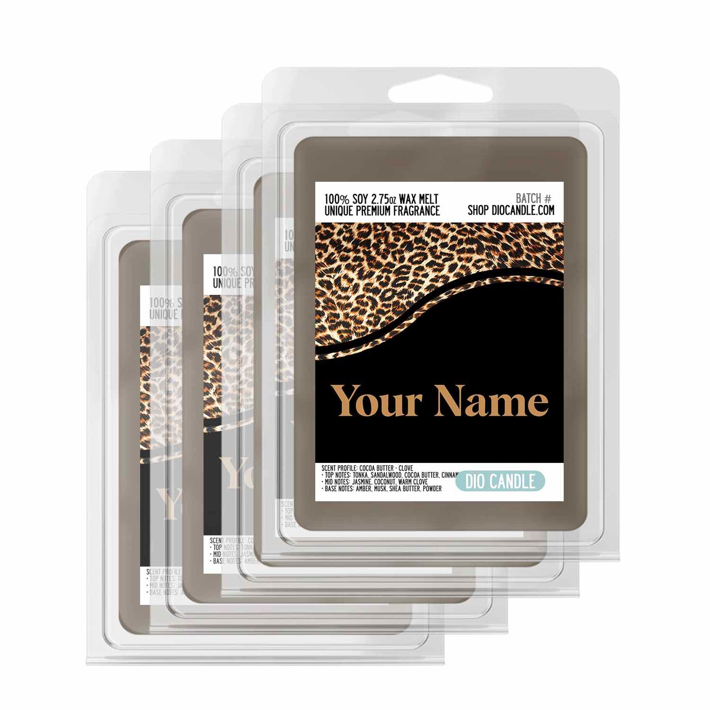 Personalized Leopard Candle
