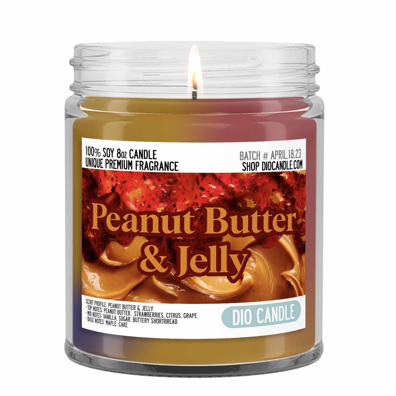 Peanut Butter and Jelly Candle Scented Soy - Unique Fragrance by Dio – Dio  Candle Company