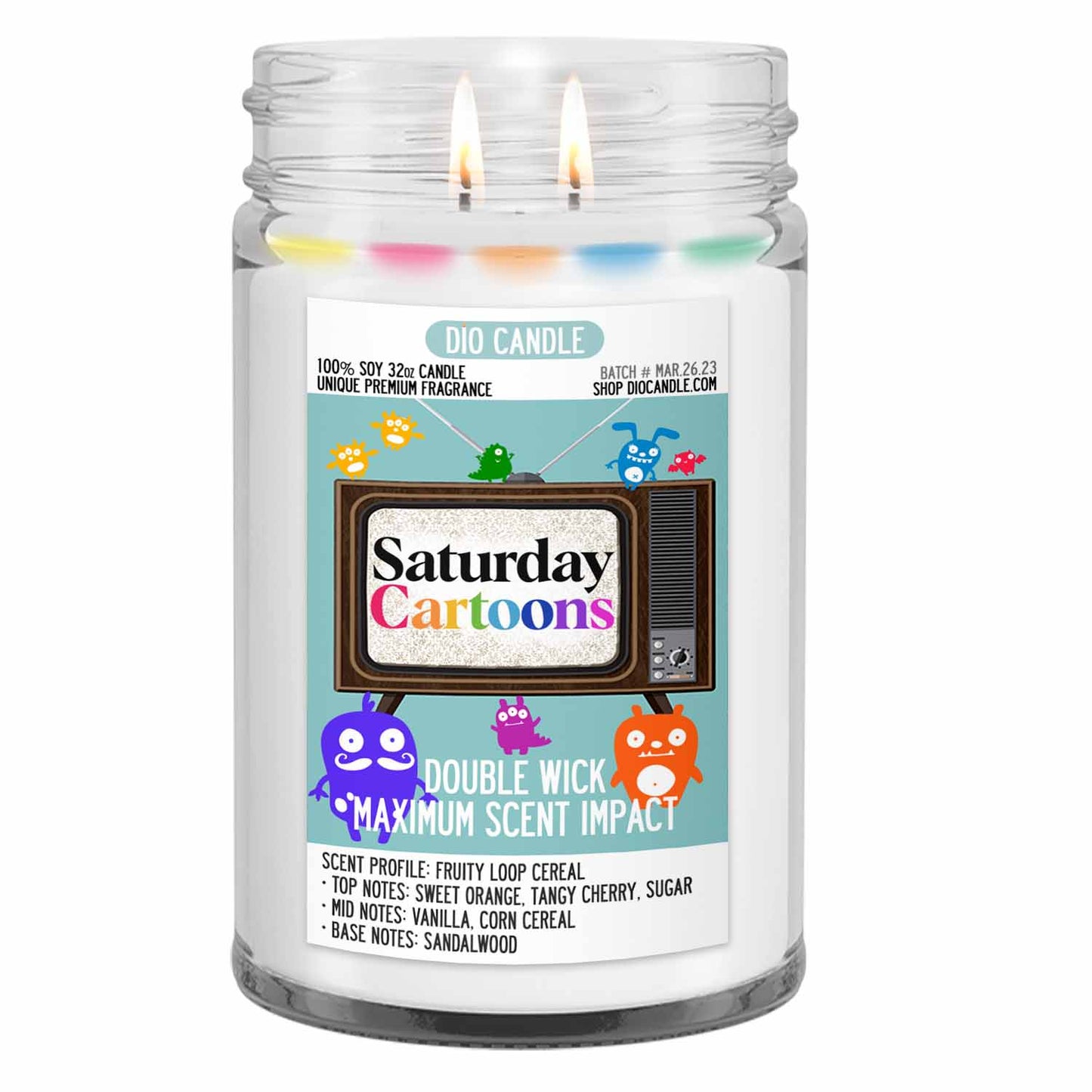 Saturday Cartoons Cereal Candle