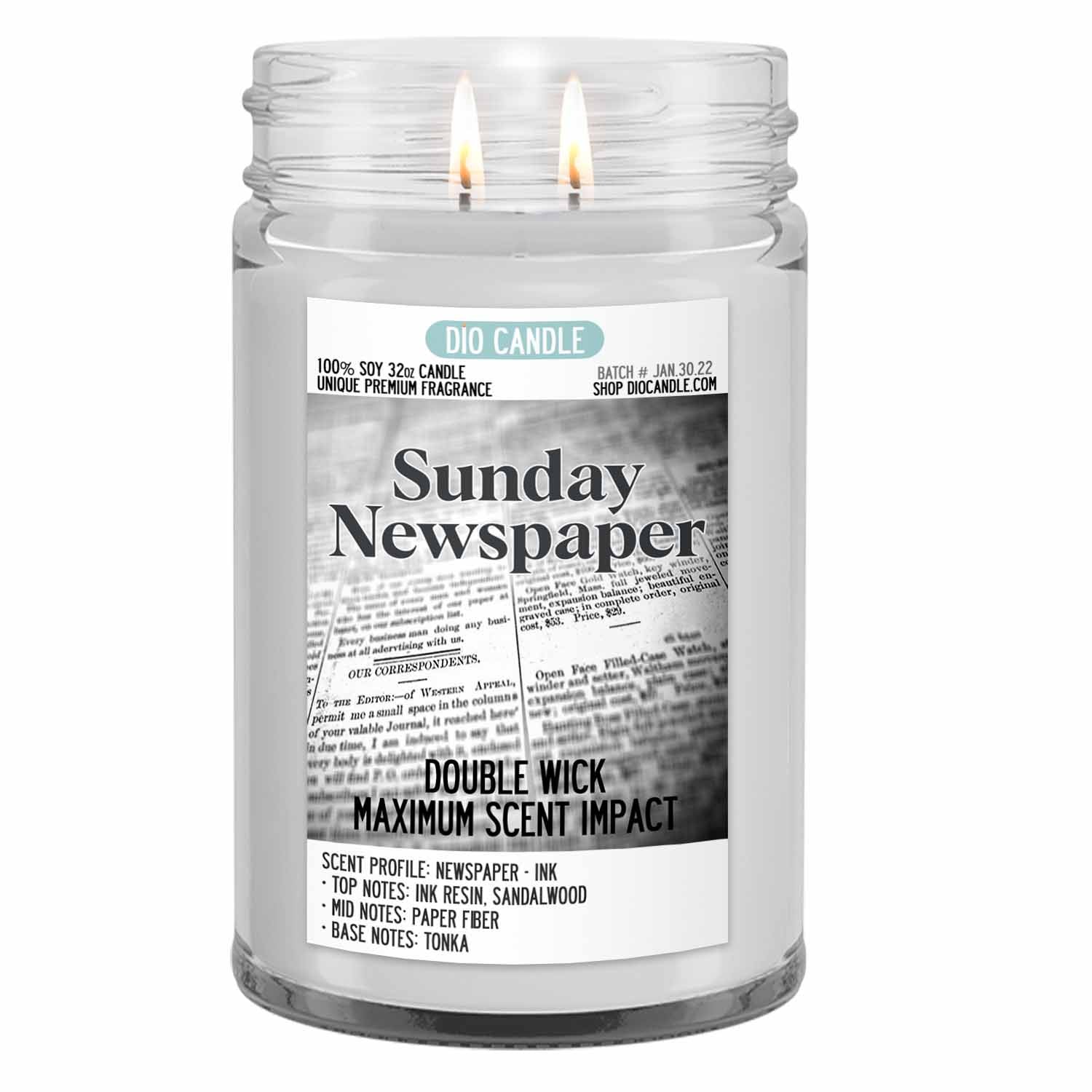 Sunday Newspaper Candle