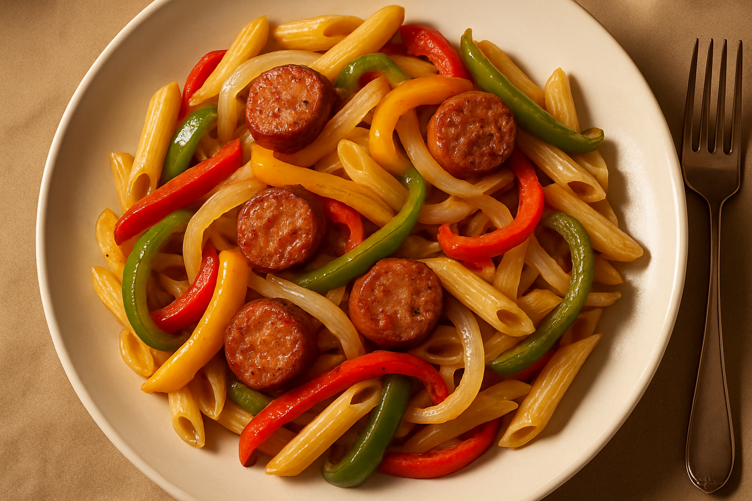 Gluten Free Sausage, Peppers & Pasta
