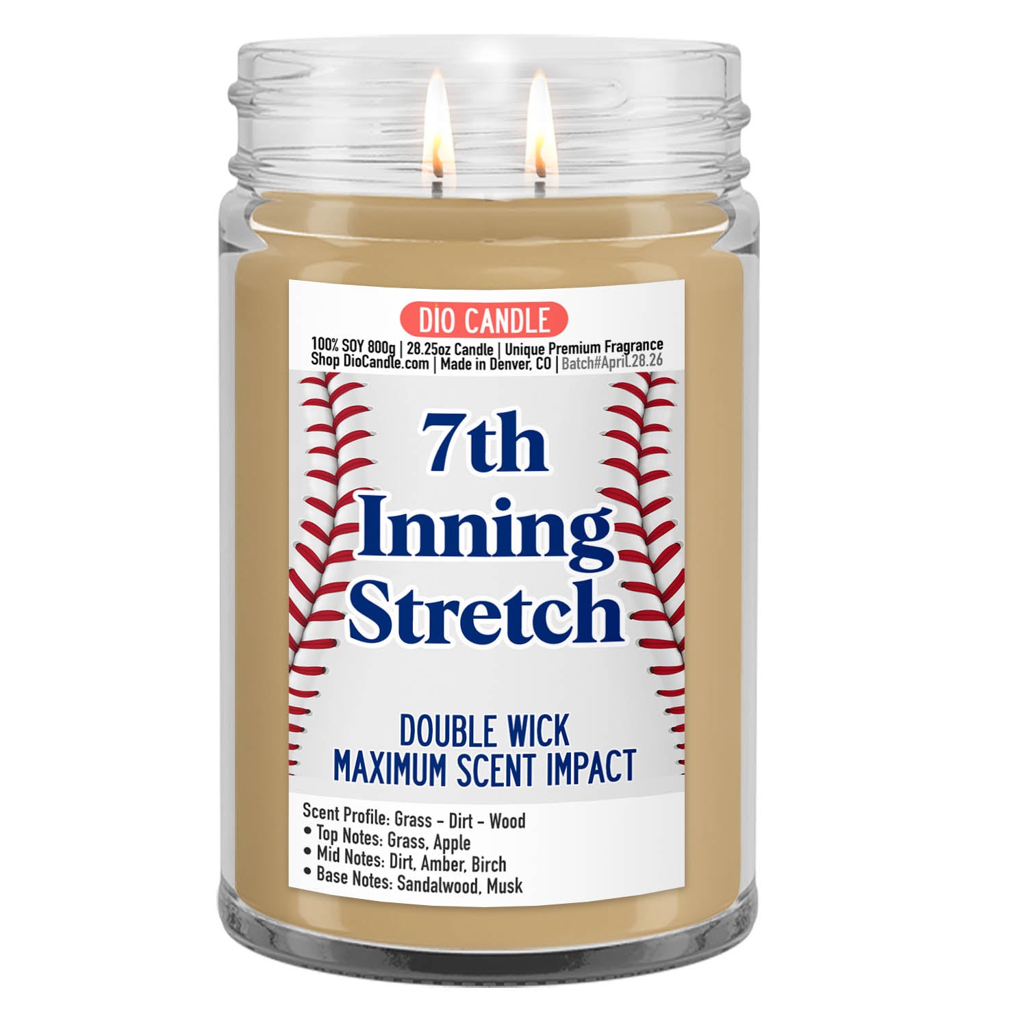7th Inning Stretch Baseball Candle