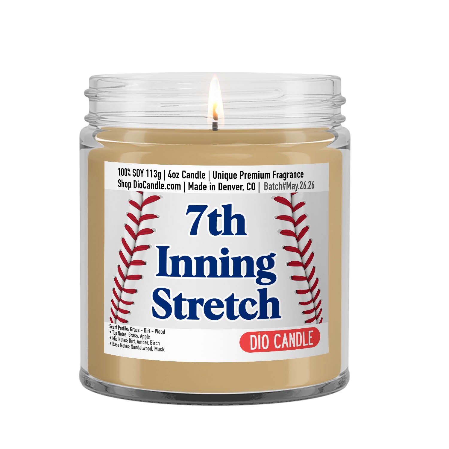 7th Inning Stretch Baseball Candle
