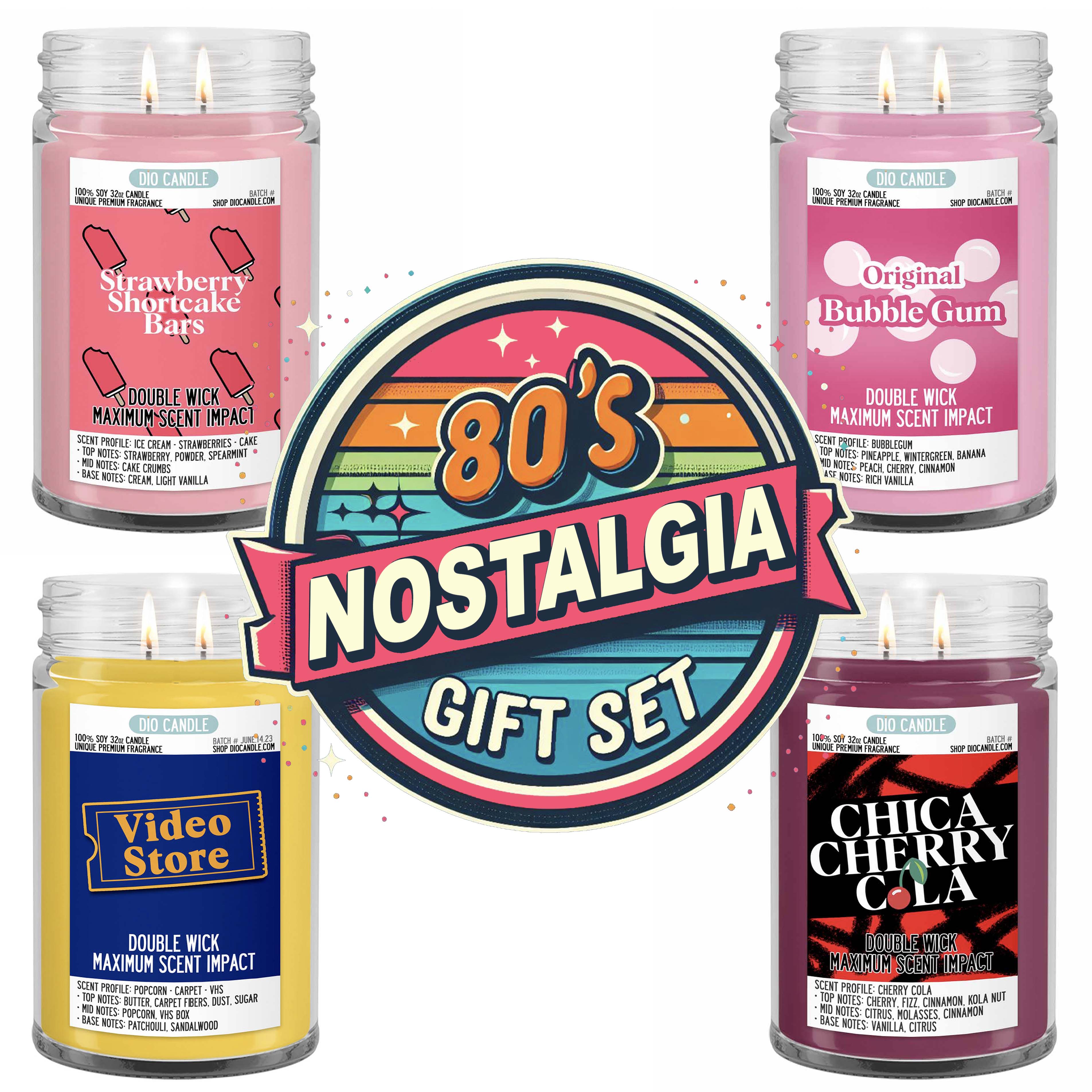 80's Nostalgia 4 Candles Gift Set