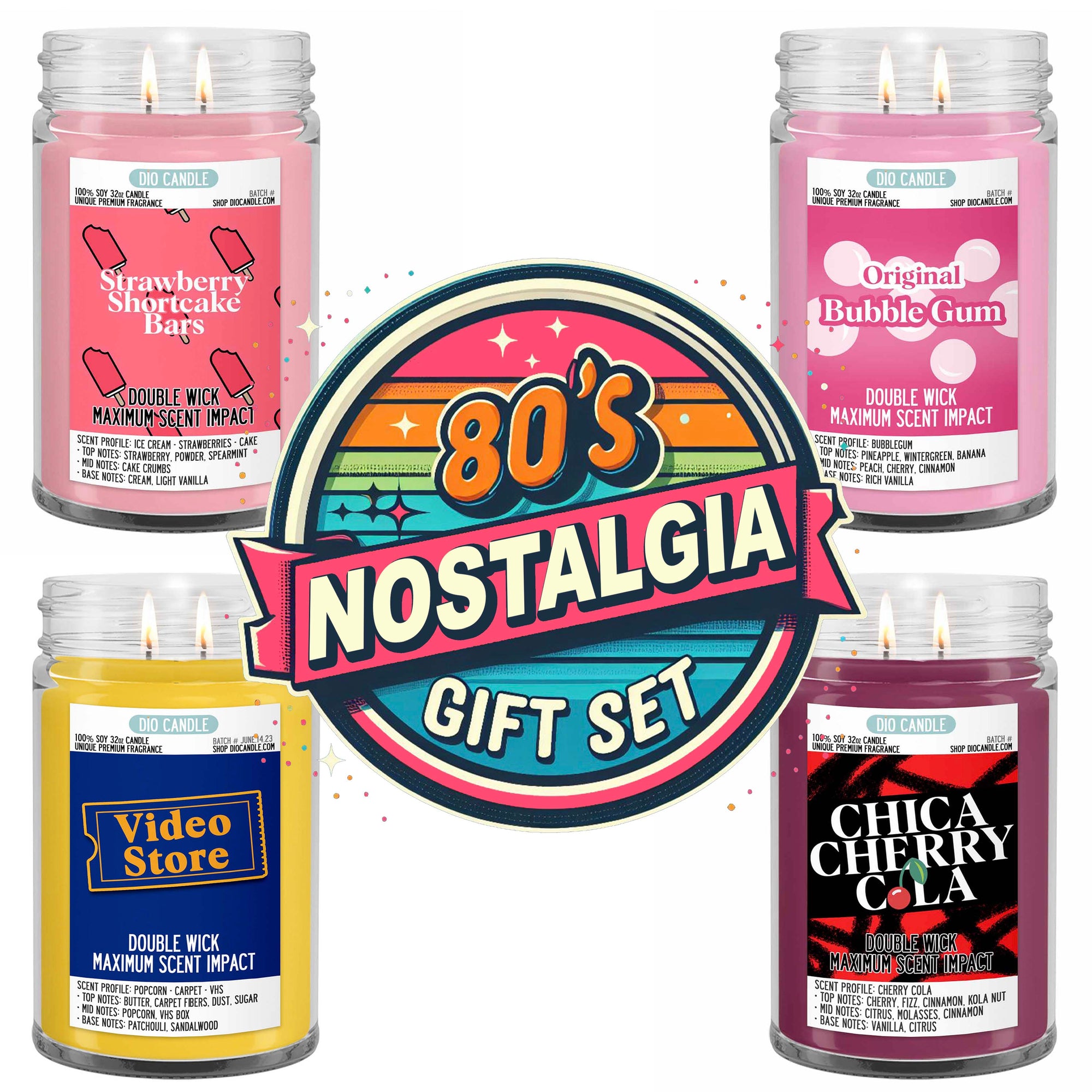 80's Nostalgia 4 Candles Gift Set