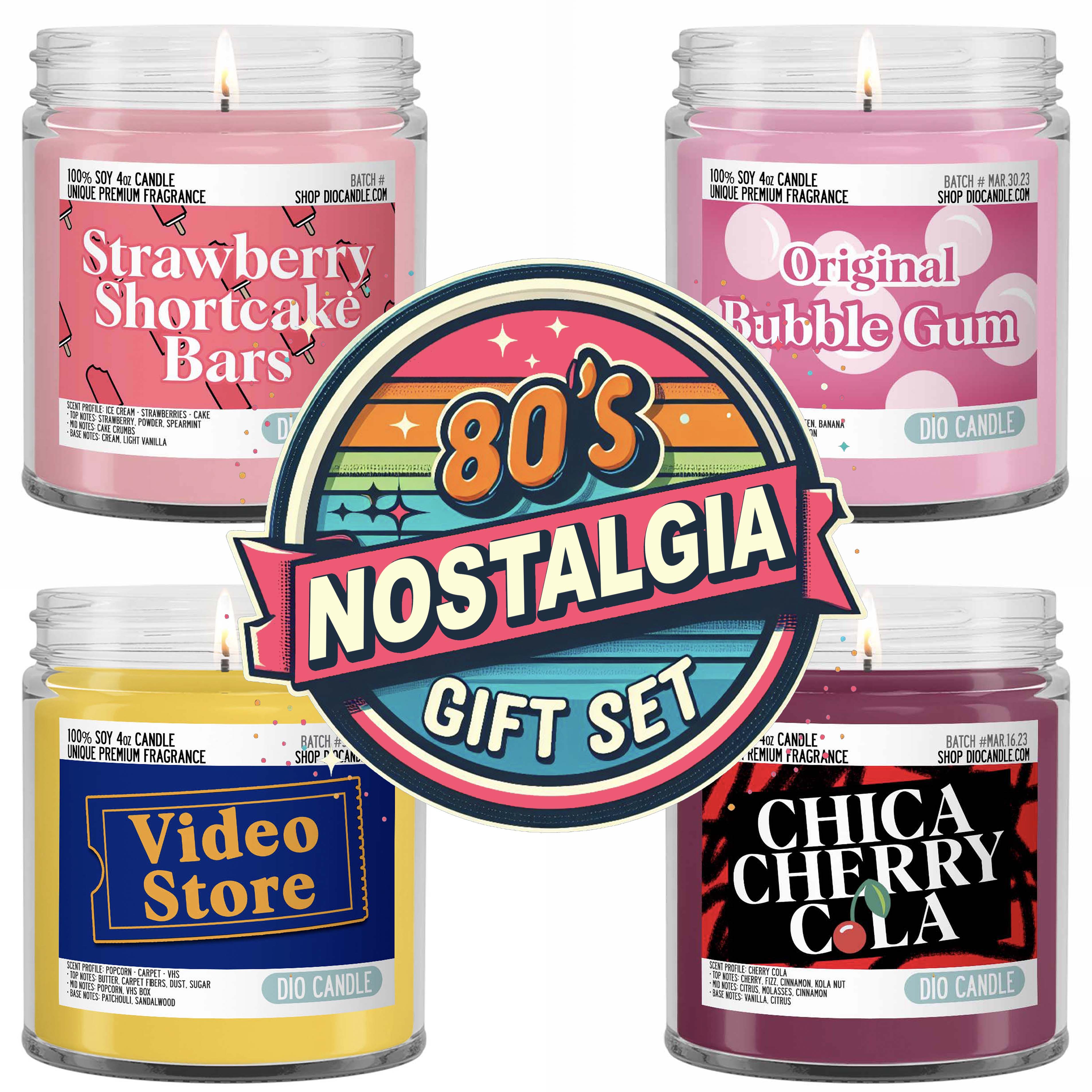 80's Nostalgia 4 Candles Gift Set