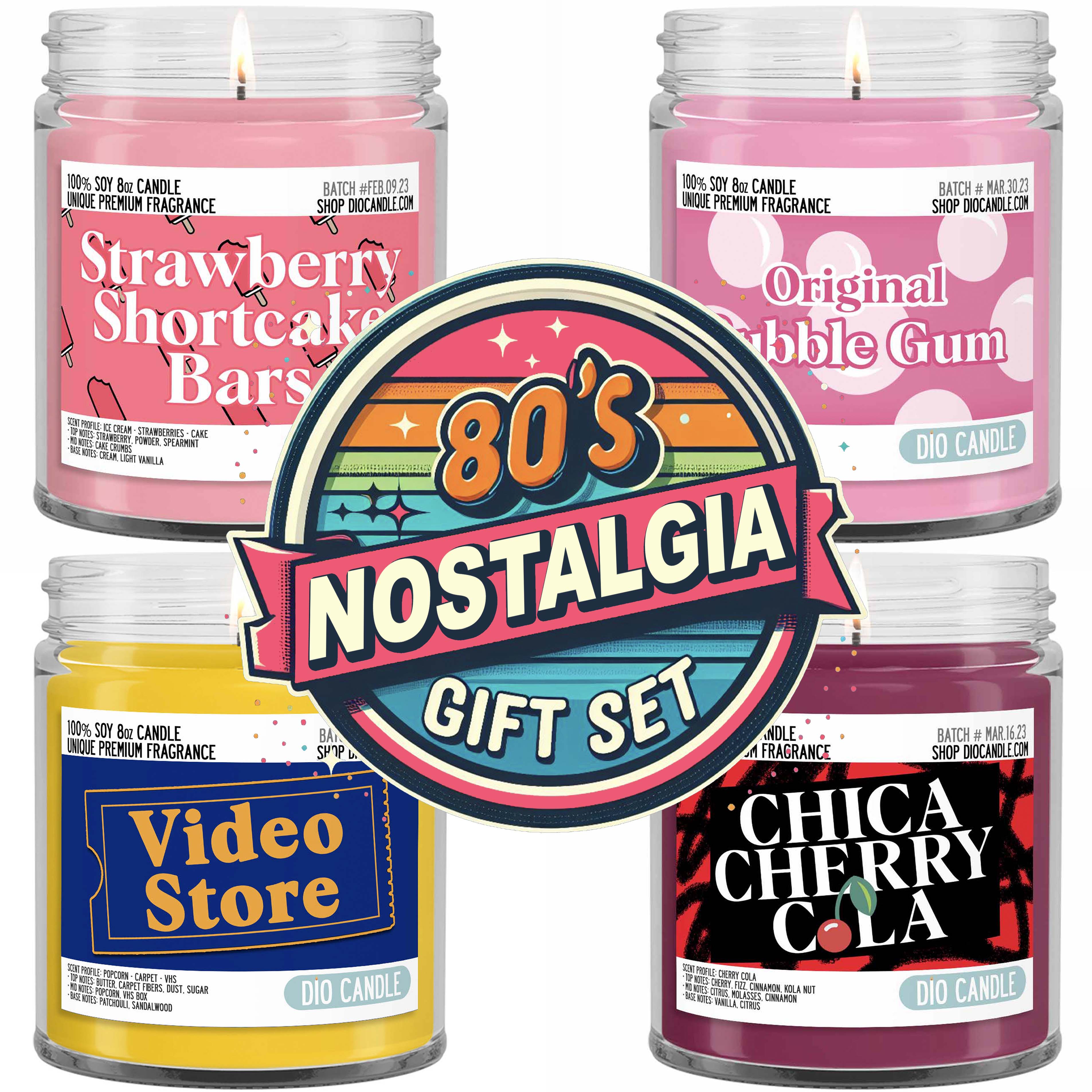 80's Nostalgia 4 Candles Gift Set