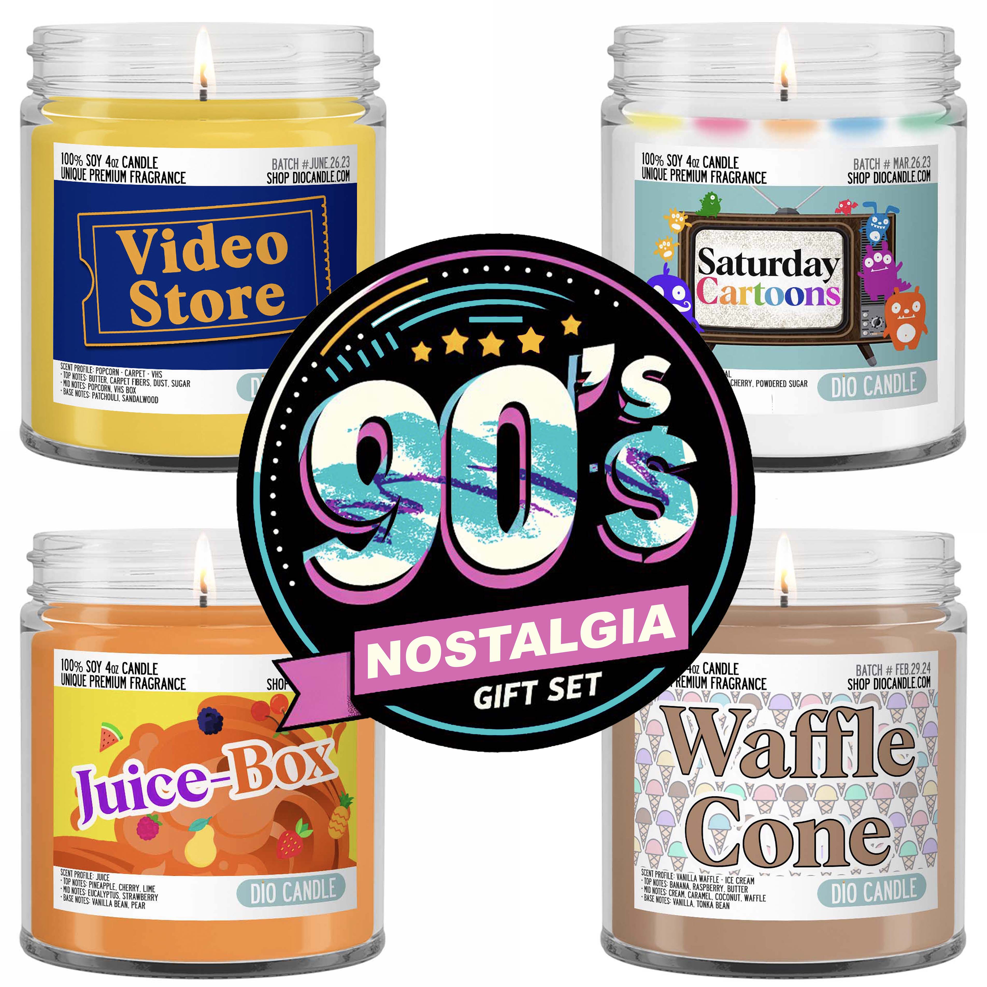 90's Nostalgia 4 Candles Gift Set