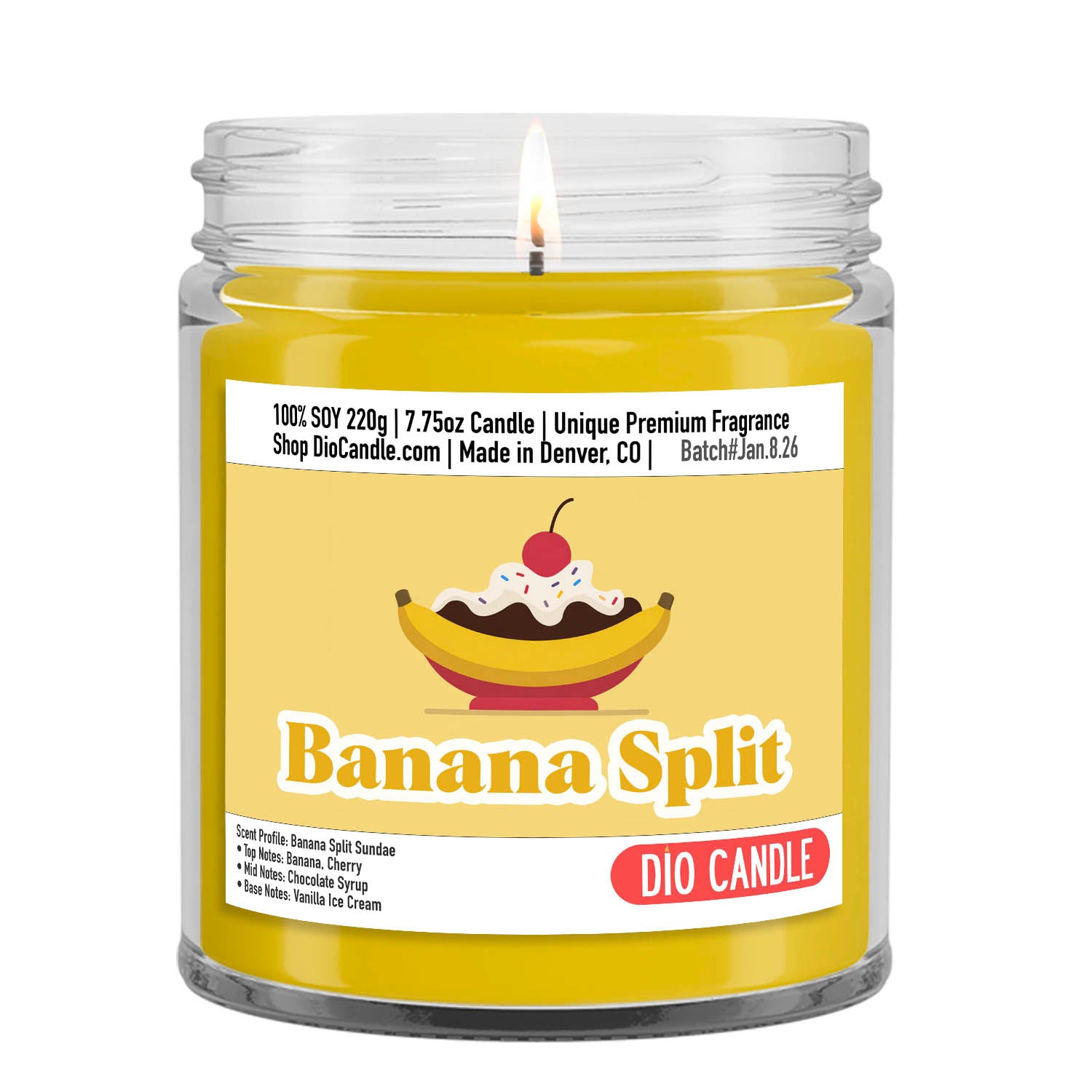 Banana Split Ice Cream Candle