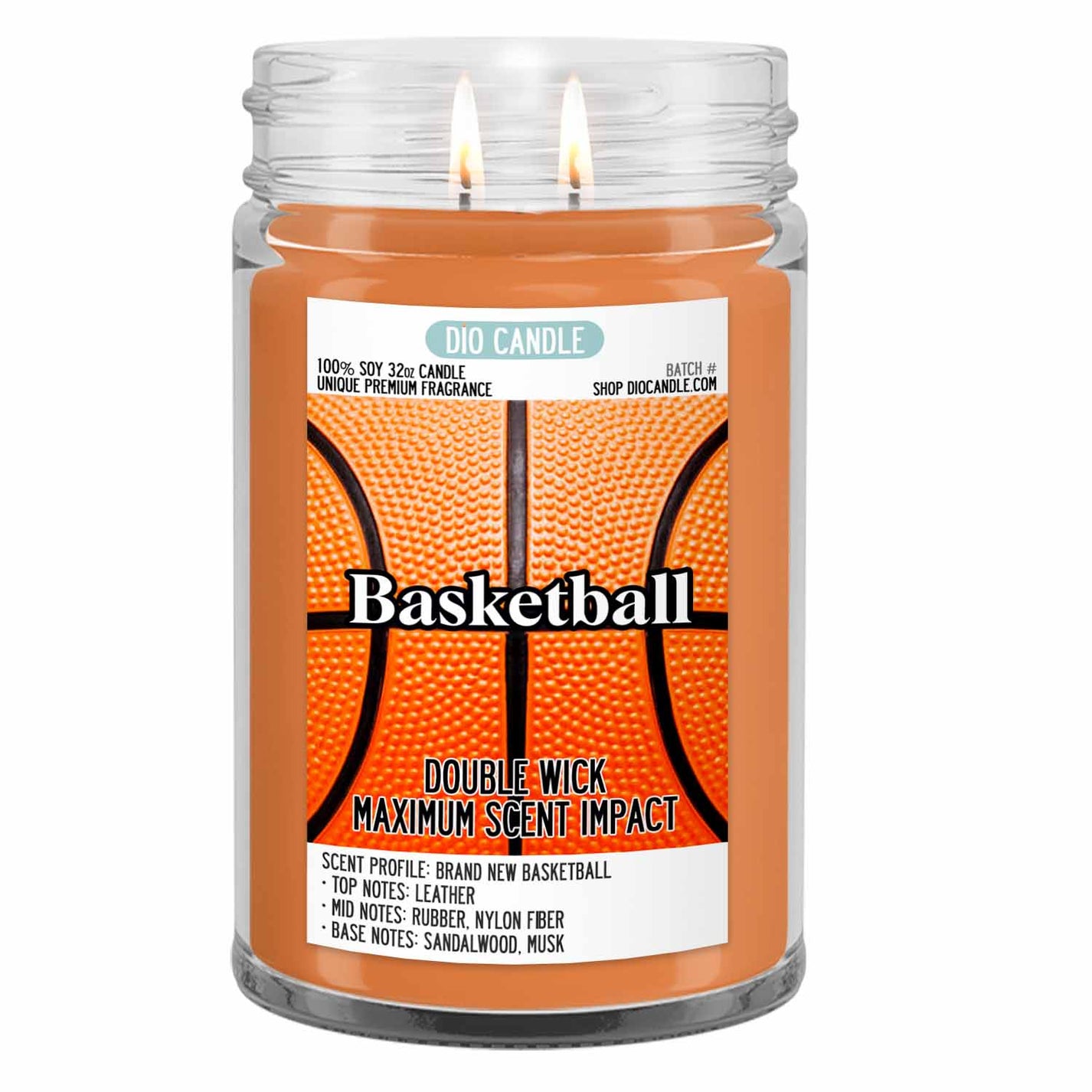 Personalized Basketball Candle REALISTIC Basketball Scented Soy Dio