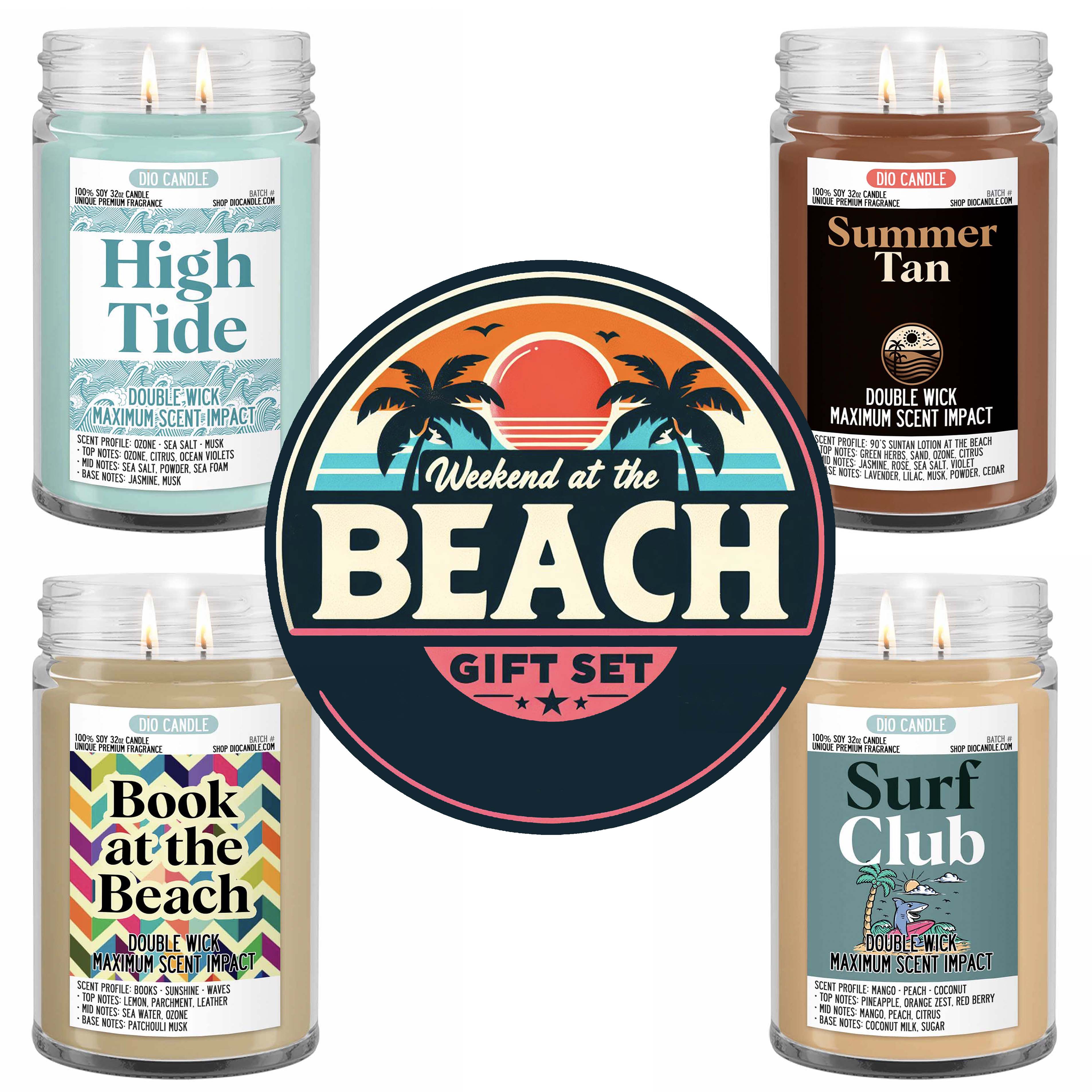 Weekend at the Beach 4 Candles Gift Set