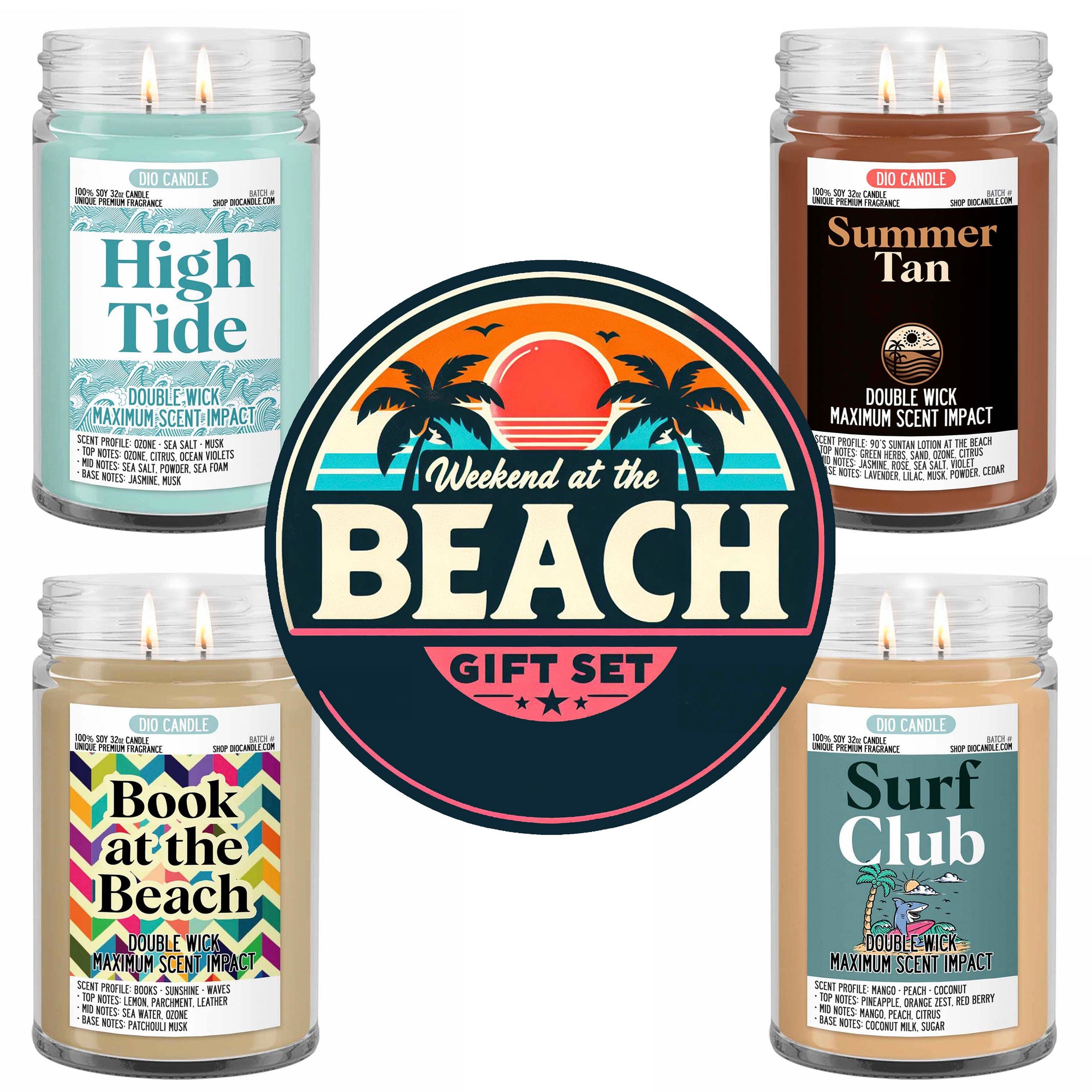 Weekend at the Beach 4 Candles Gift Set