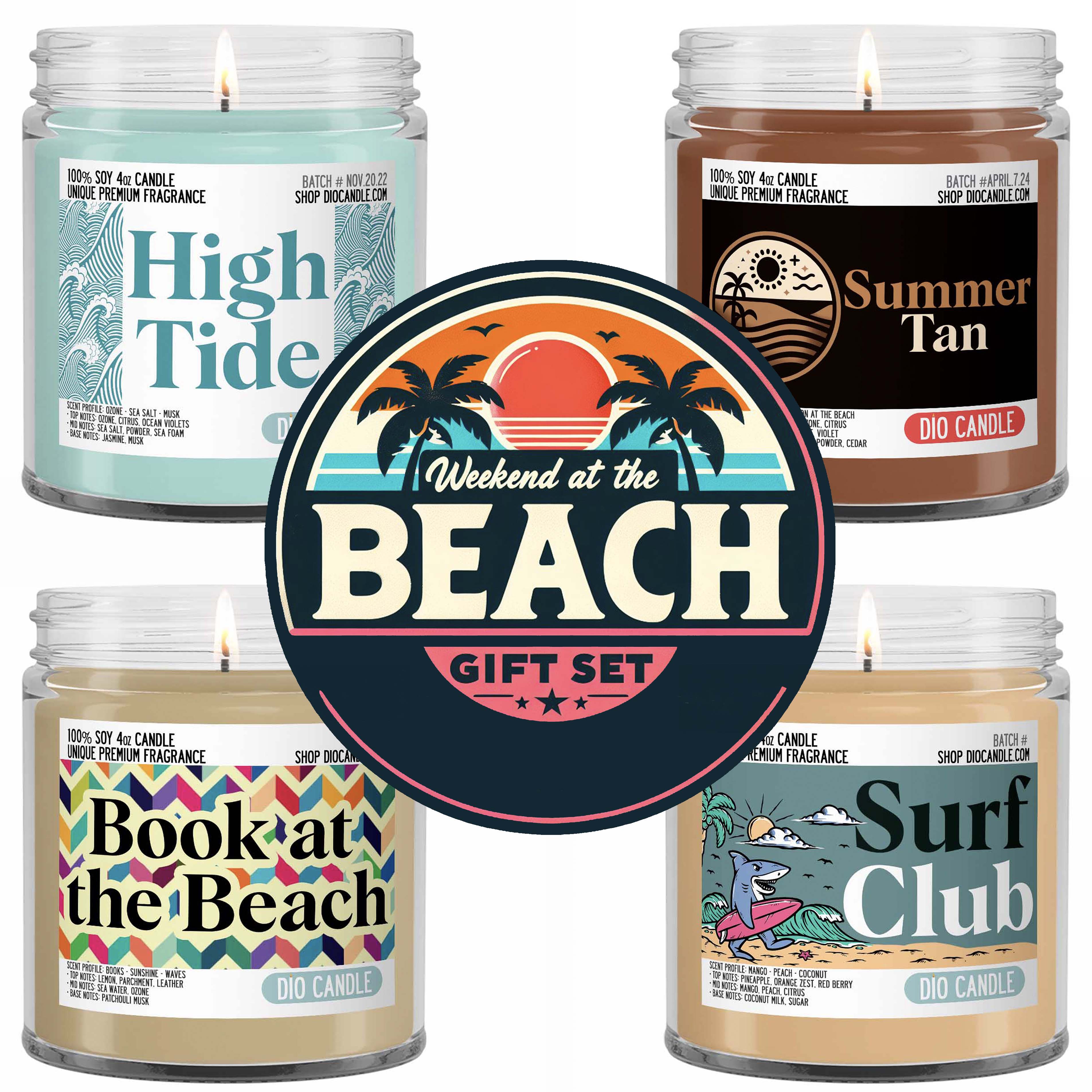 Weekend at the Beach 4 Candles Gift Set