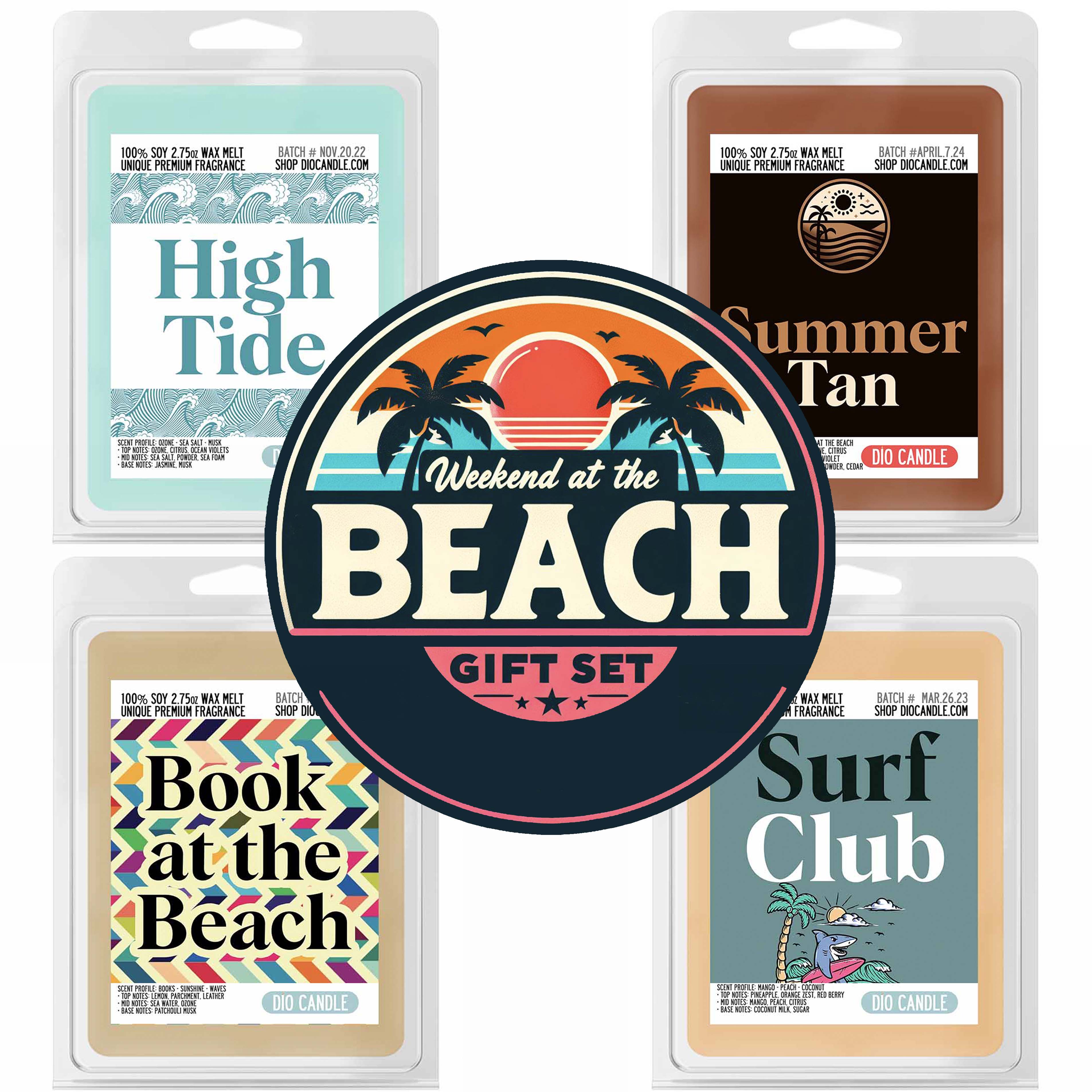 Weekend at the Beach 4 Candles Gift Set