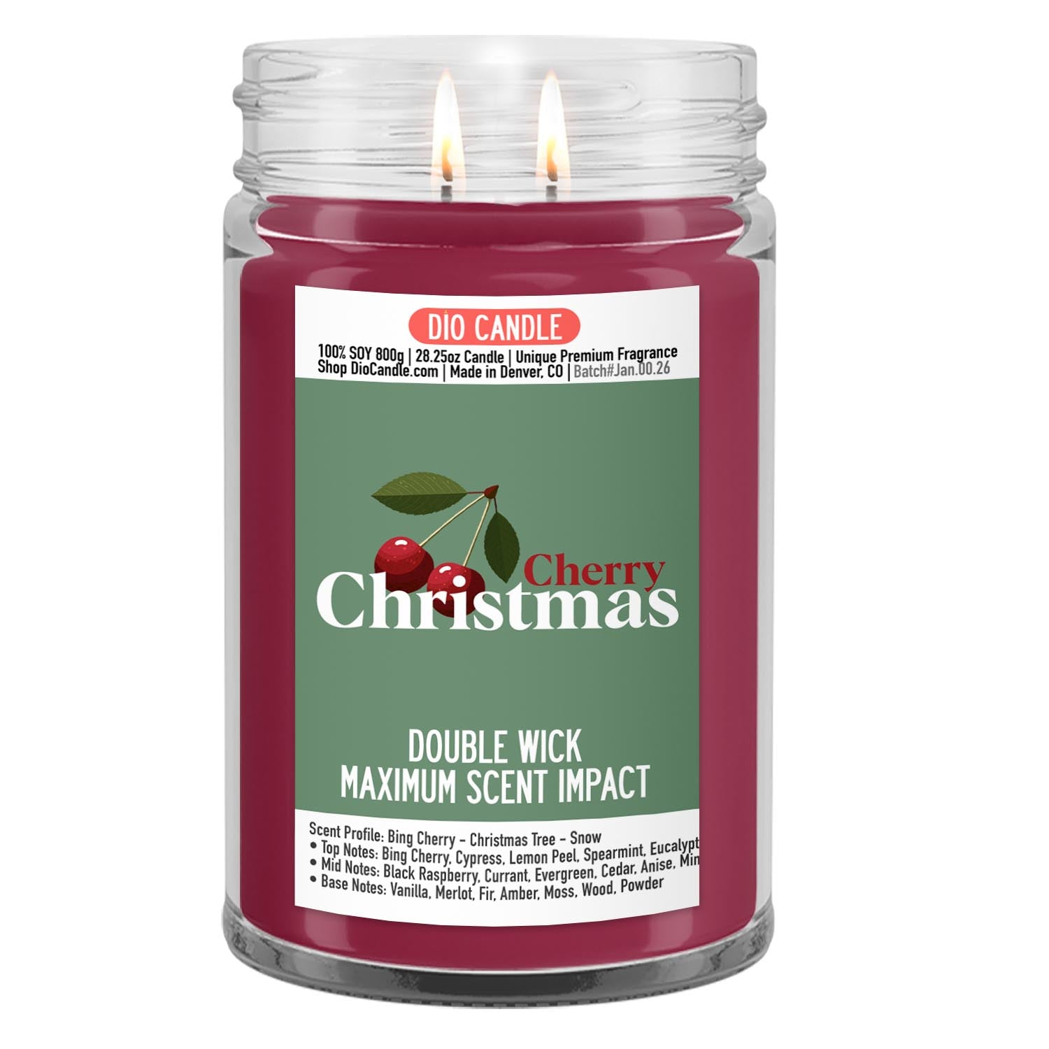 Cherry Christmas Candle