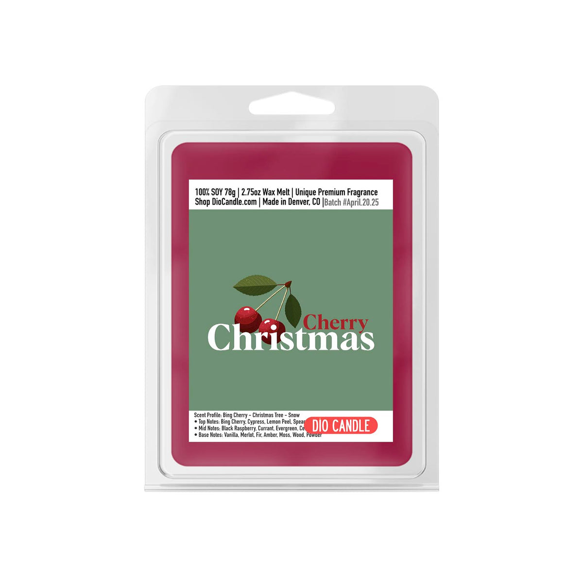 Cherry Christmas Candle