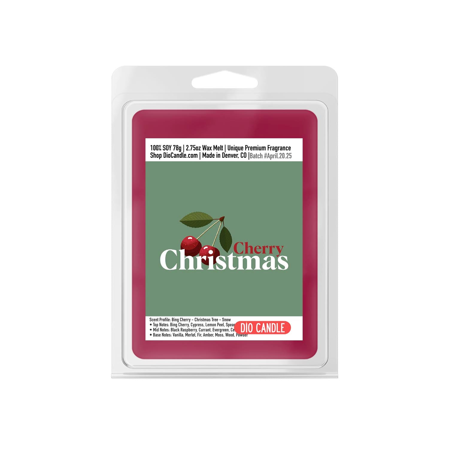 Cherry Christmas Candle