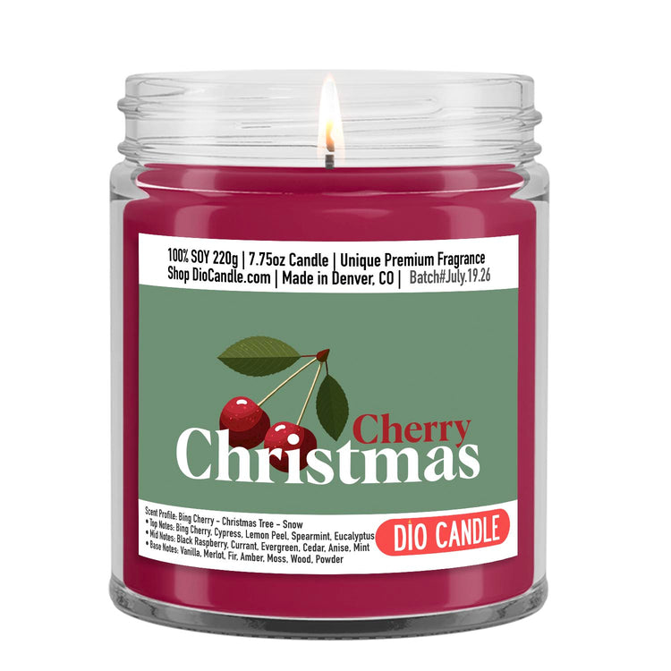 Cherry Christmas Candle