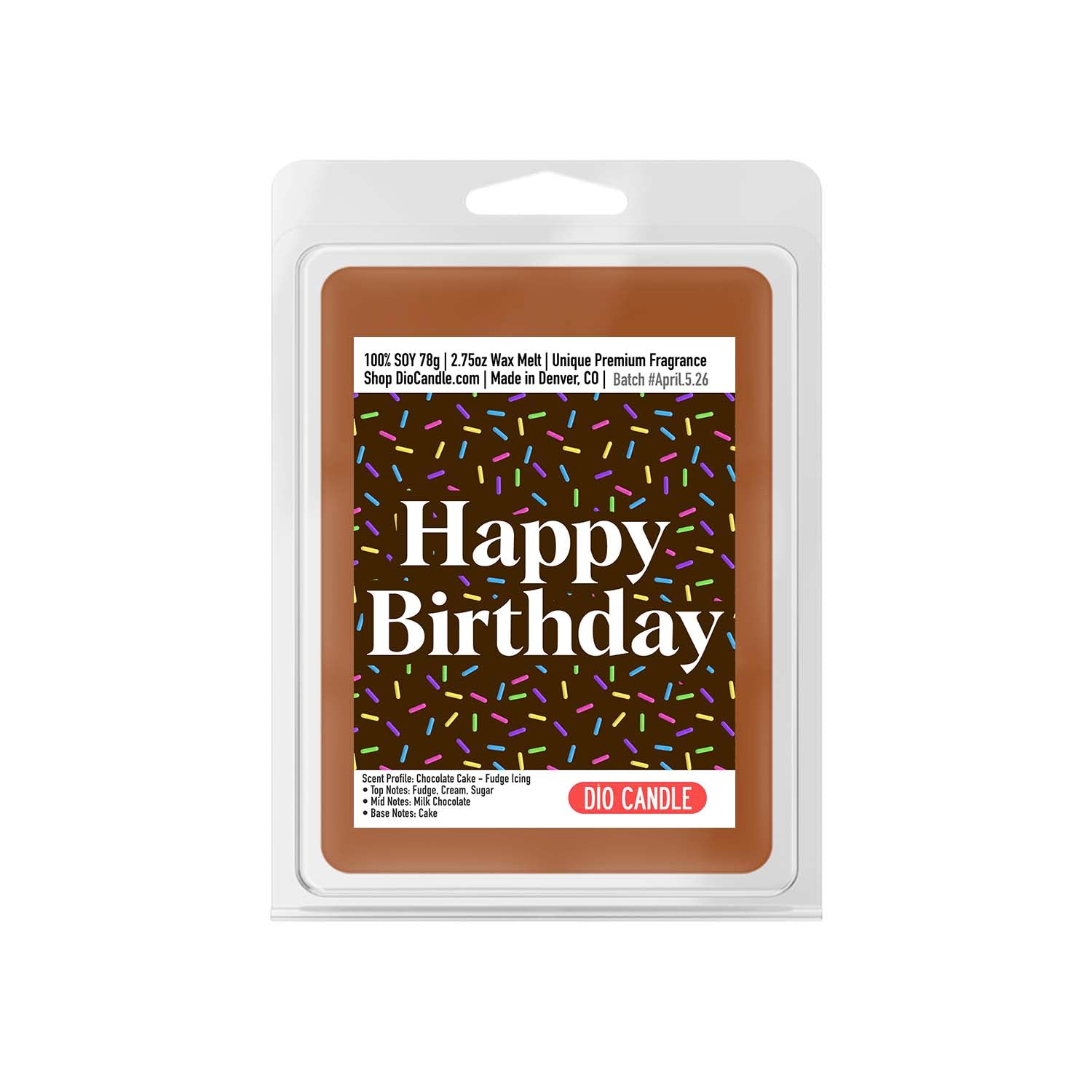 Chocolate Happy Birthday Candle