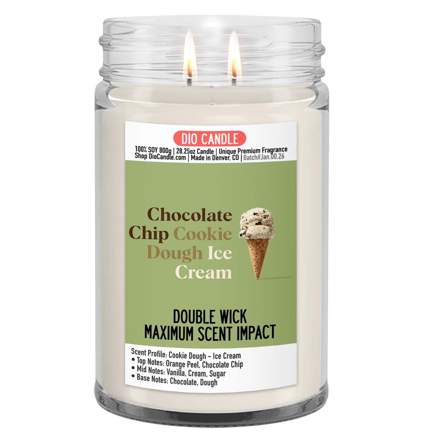 Chocolate Chip Cookie Dough Ice Cream Candle