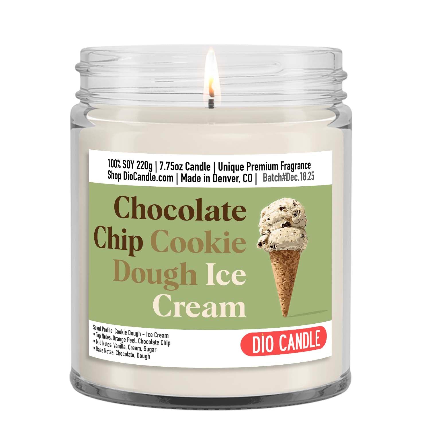 Chocolate Chip Cookie Dough Ice Cream Candle