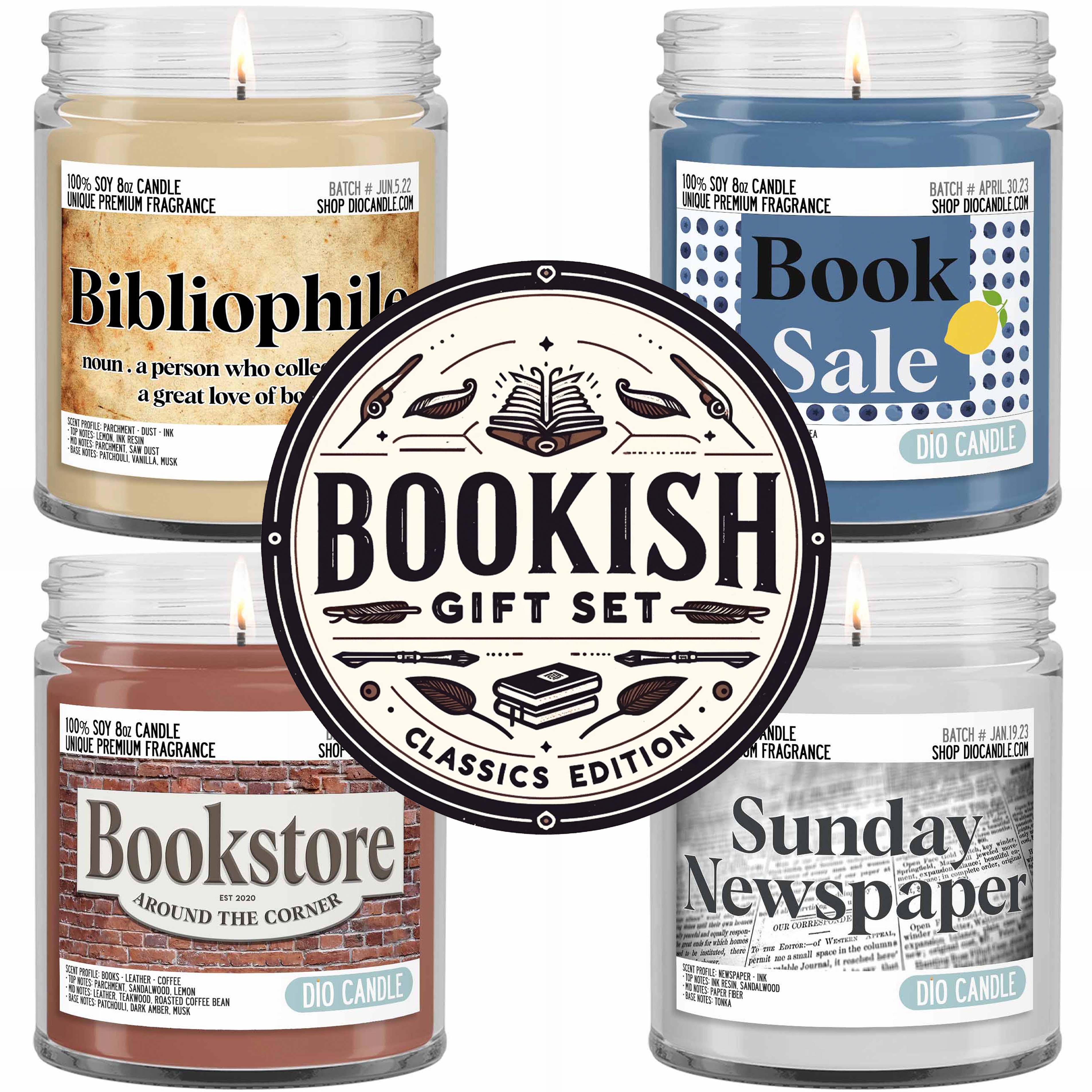 Bookish 4 Candles Gift Set - Classic Edition