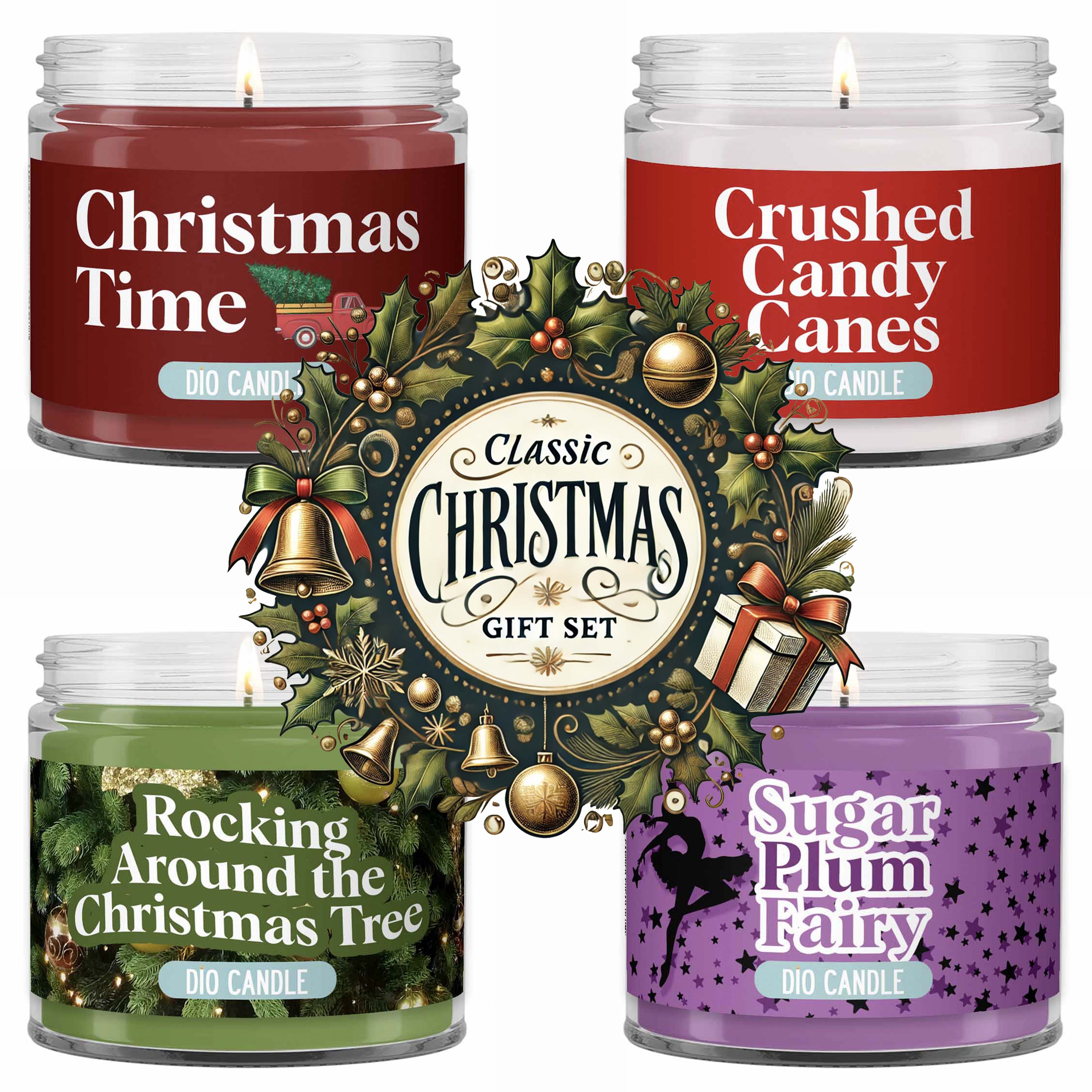 Classic Christmas 4 Candles Gift Set