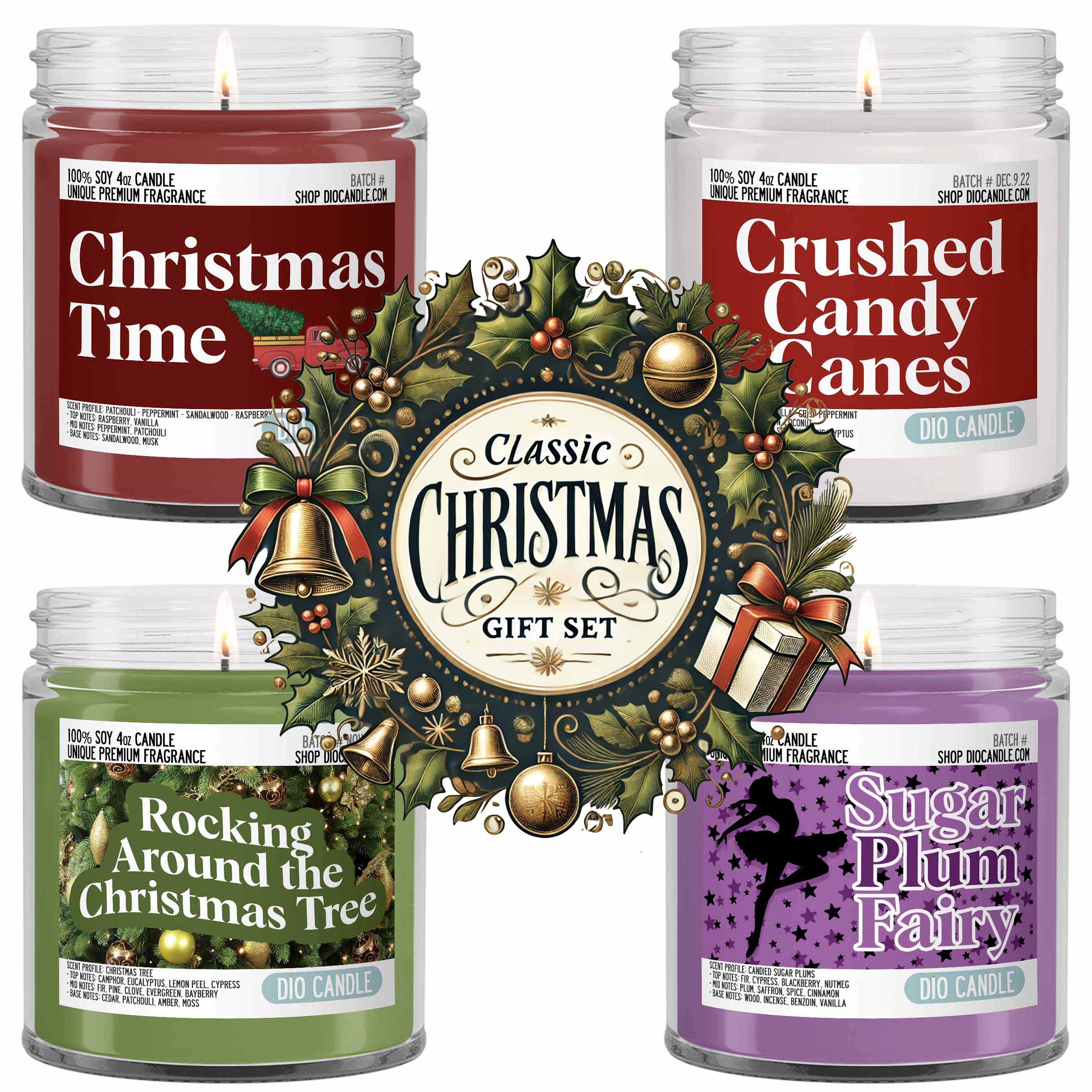 Classic Christmas 4 Candles Gift Set