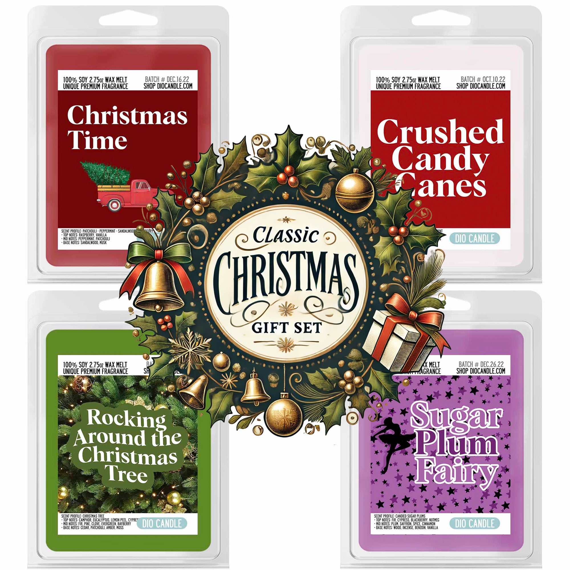 Classic Christmas 4 Candles Gift Set