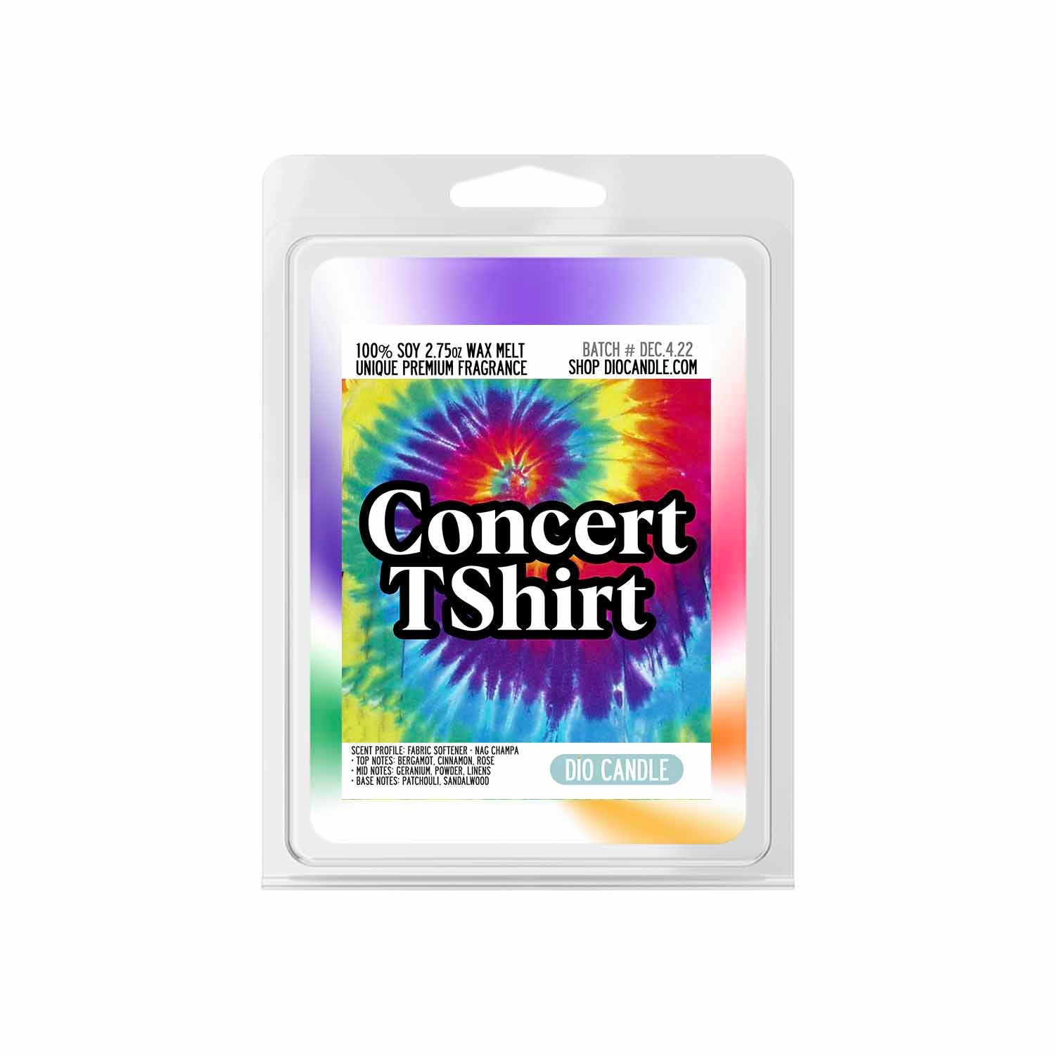 Concert Tee Shirt Candle - Fabric Softener - Nag Champa Scented
