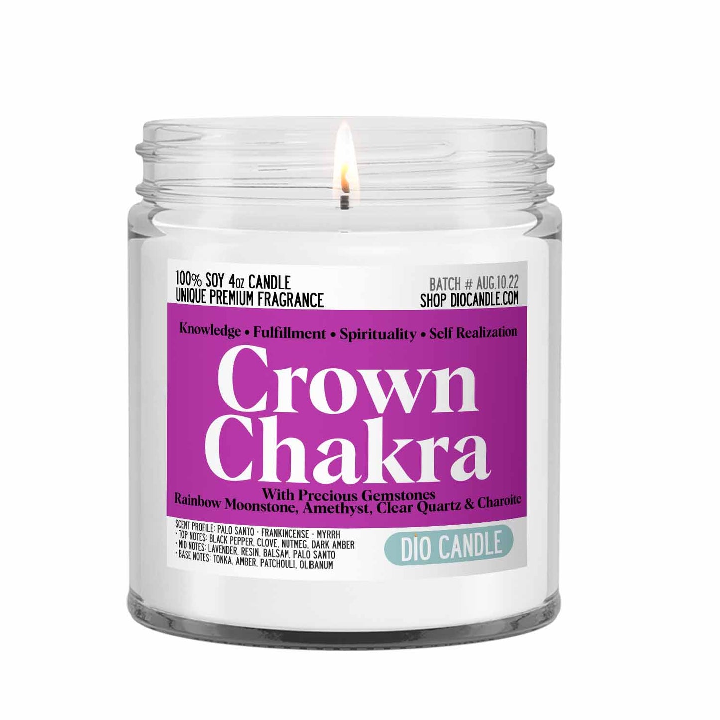 Crown Chakra Crystal Candle