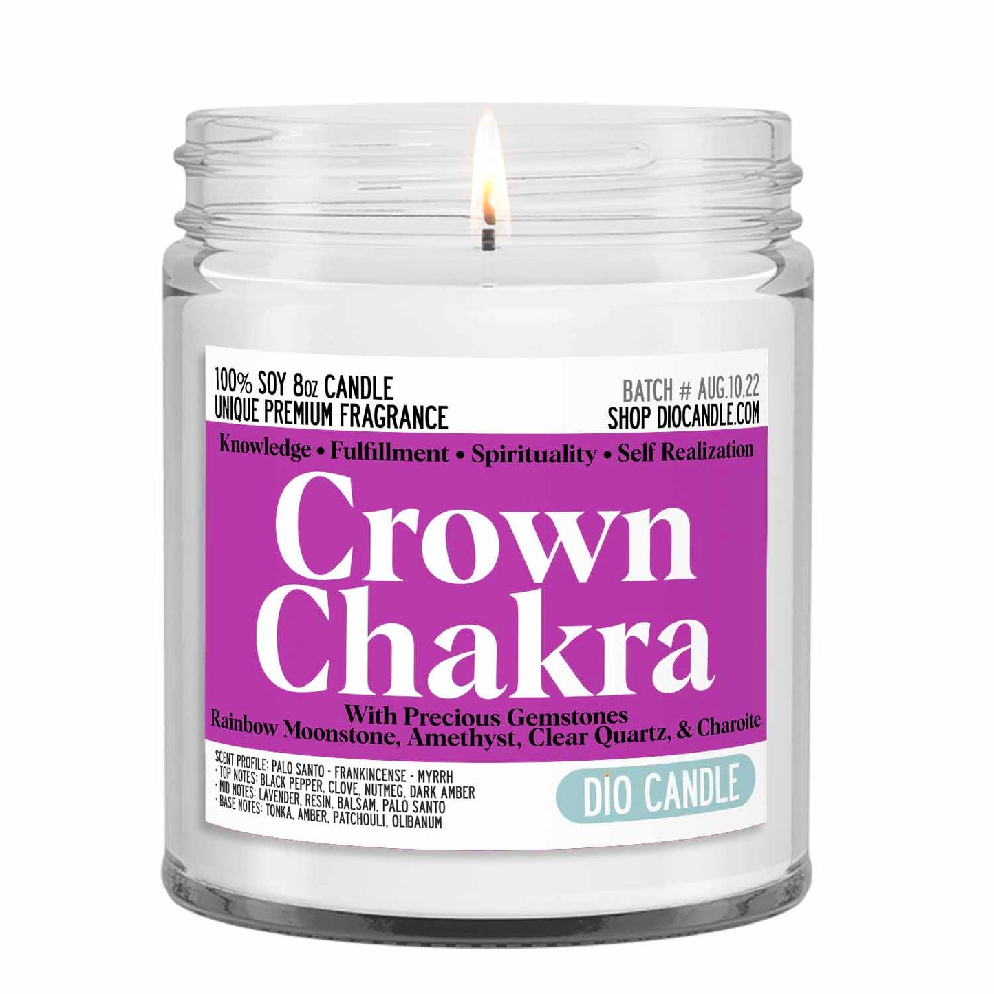 Crown Chakra Crystal Candle