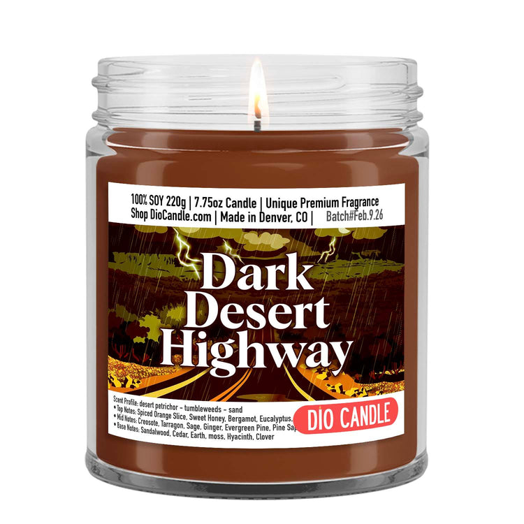 Dark Desert Highway Candle