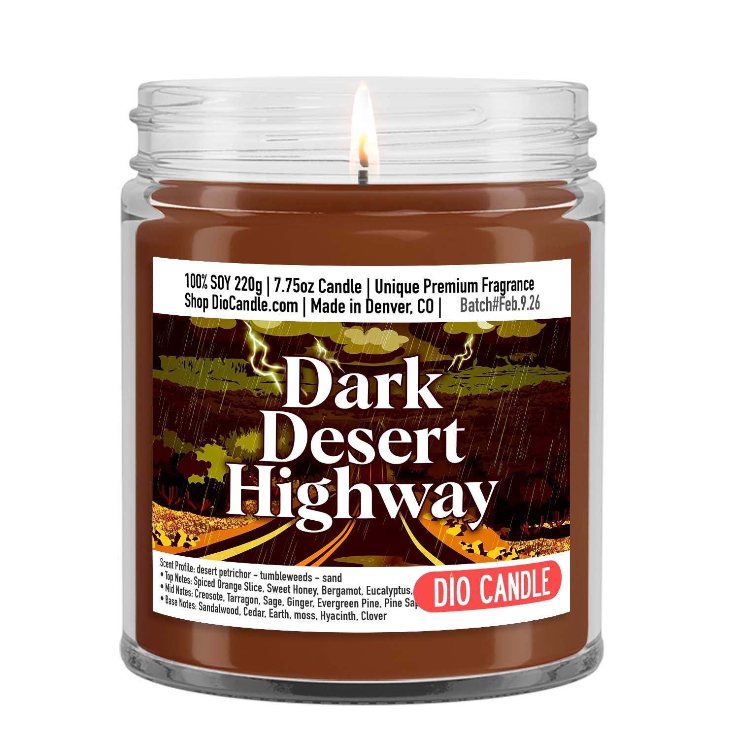 Dark Desert Highway Candle