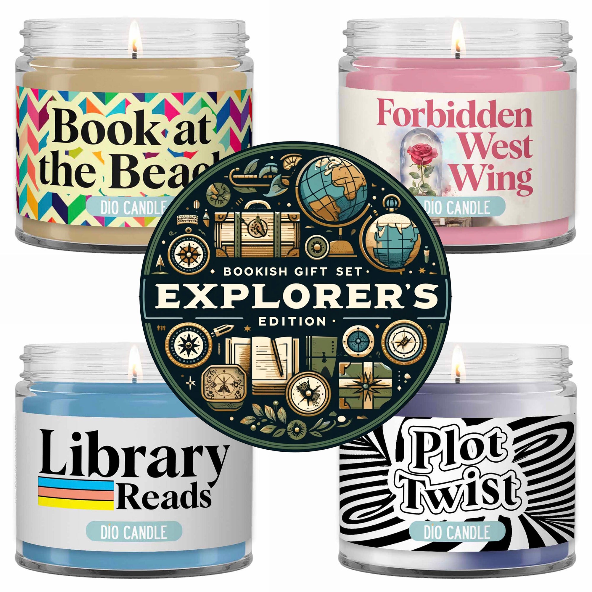 Bookish 4 Candles Gift Set - Explorers Edition