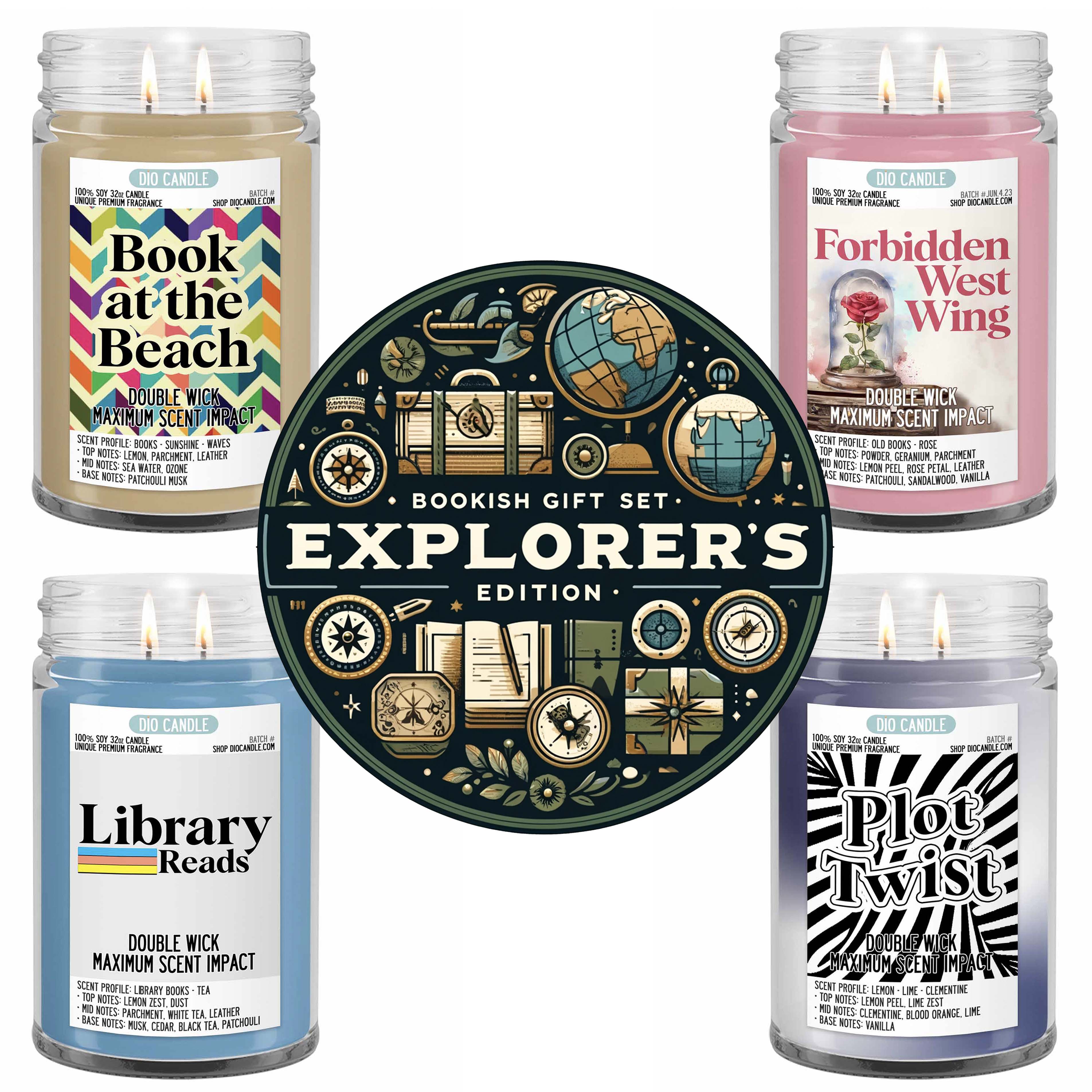 Bookish 4 Candles Gift Set - Explorers Edition