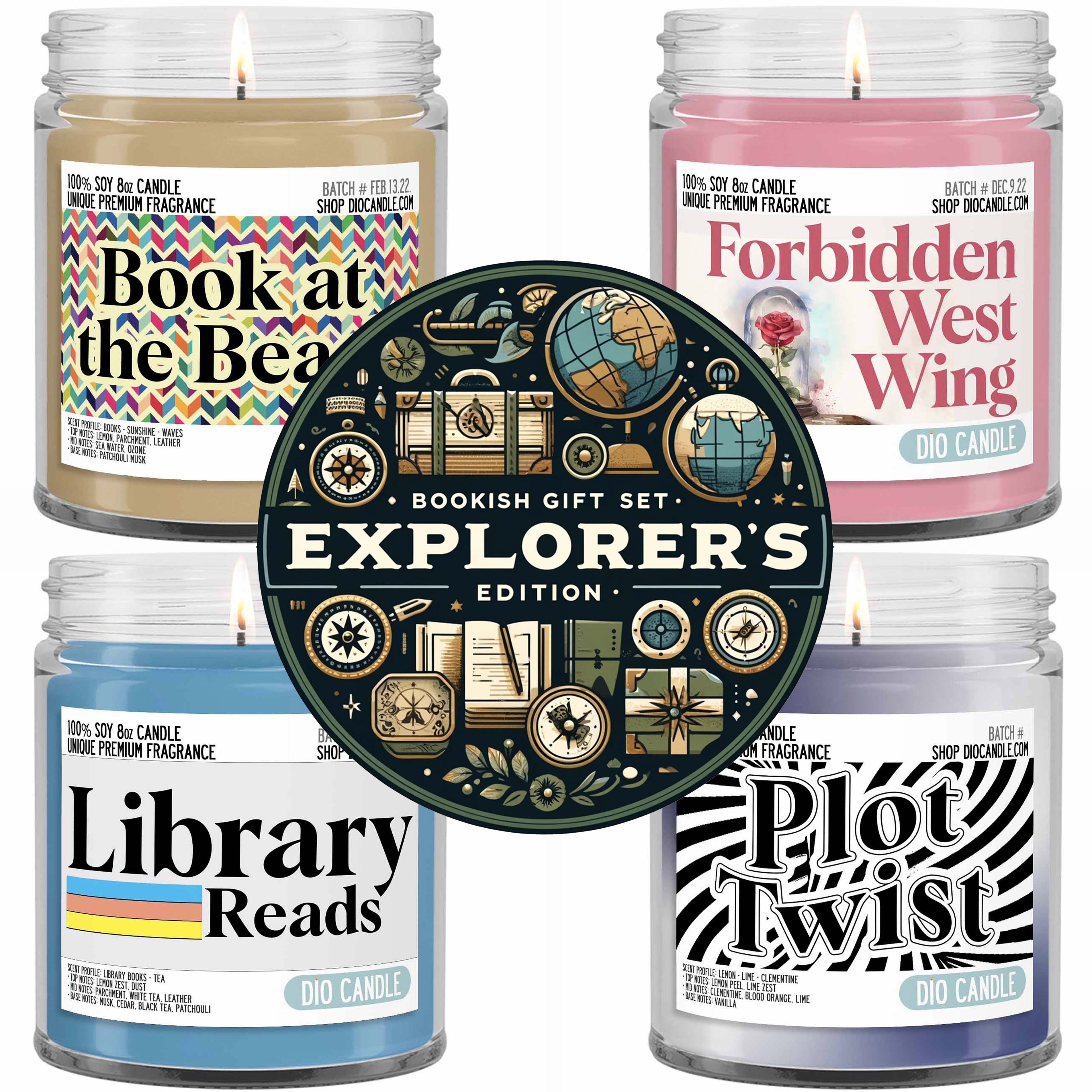 Bookish 4 Candles Gift Set - Explorers Edition