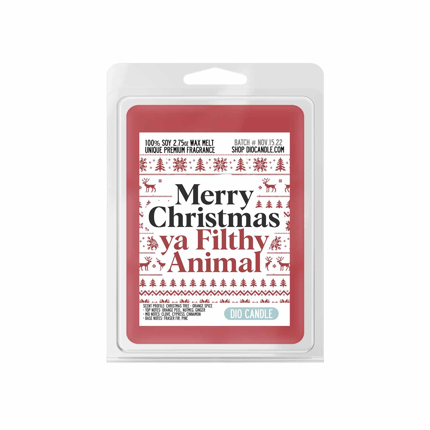 Merry Christmas Ya Filthy Animal Candle