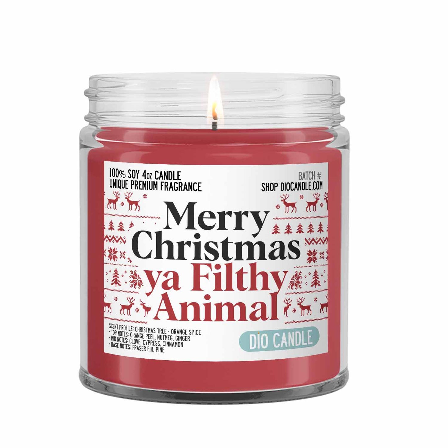 Merry Christmas Ya Filthy Animal Candle