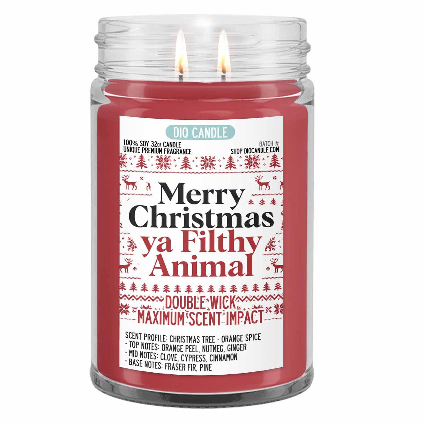 Merry Christmas Ya Filthy Animal Candle