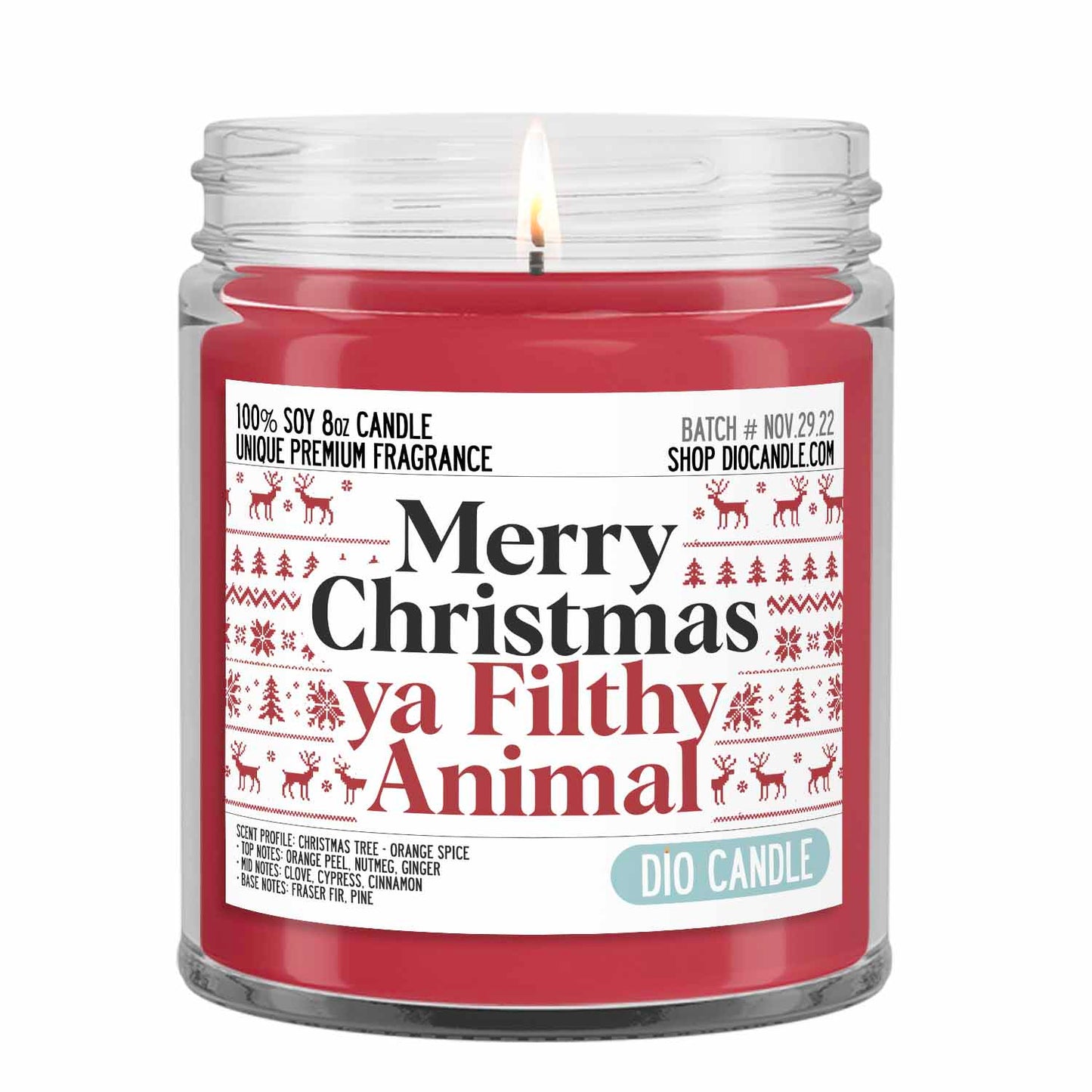 Merry Christmas Ya Filthy Animal Candle