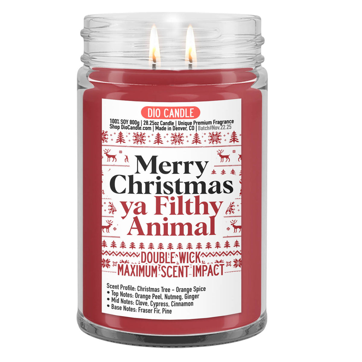 Merry Christmas Ya Filthy Animal Candle