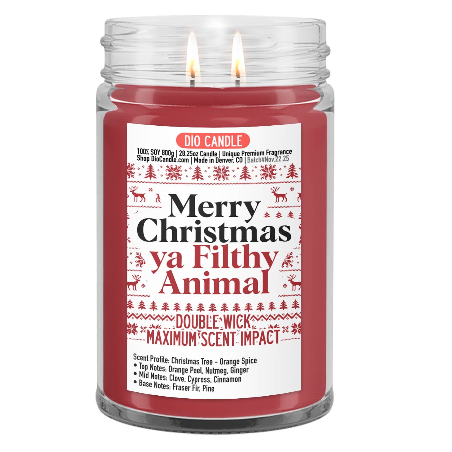 Merry Christmas Ya Filthy Animal Candle