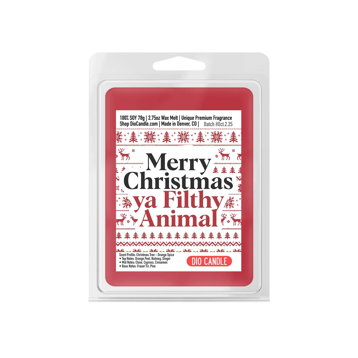 Merry Christmas Ya Filthy Animal Candle