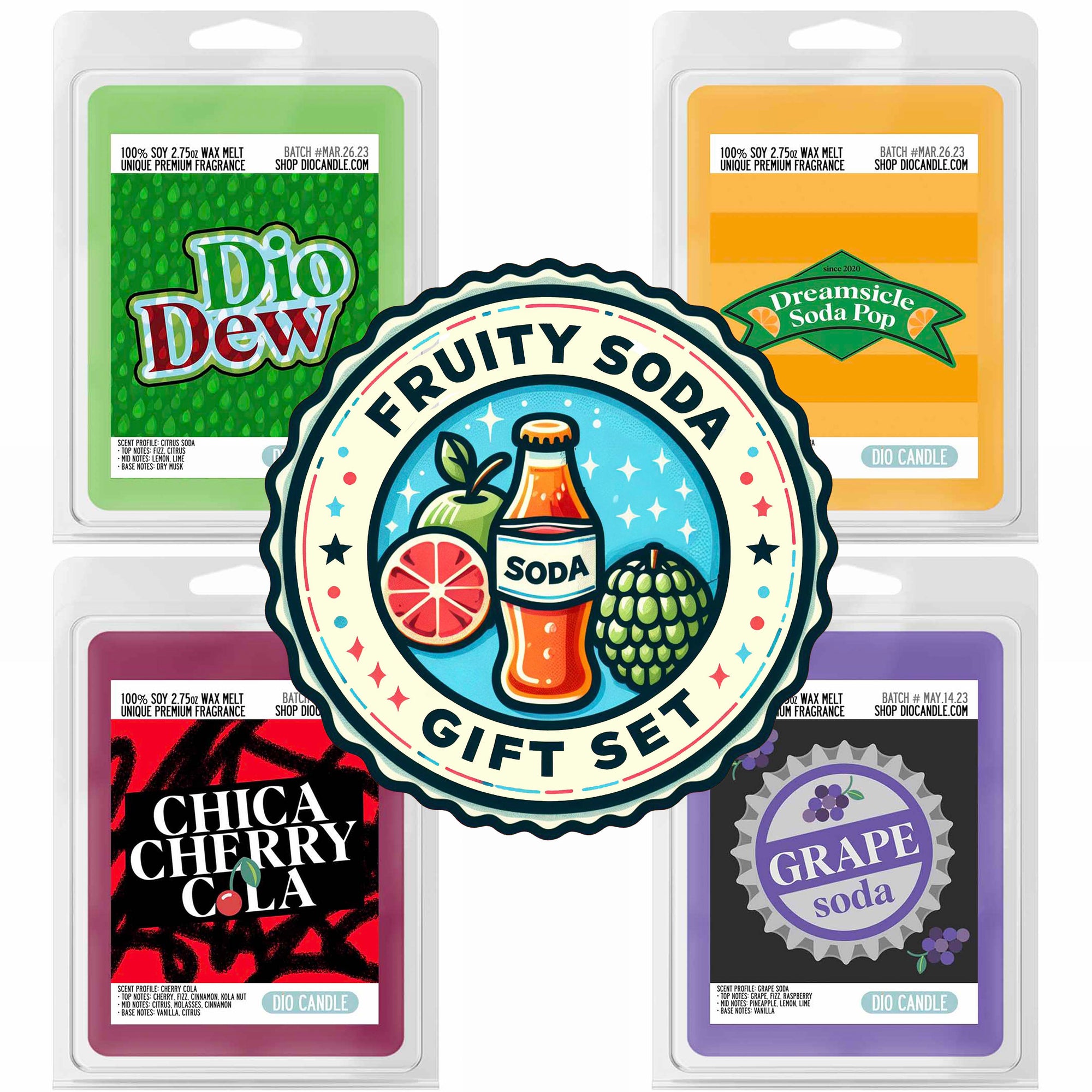 Fruity Soda Extravaganza 4 Candles Gift Set